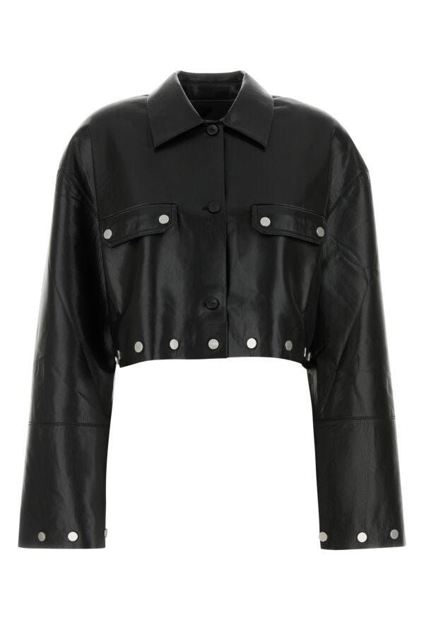 Nanushka Black Synthetic Leather Kassie Shirt Size M / US 6-8 / IT 42-44 - 3 Thumbnail