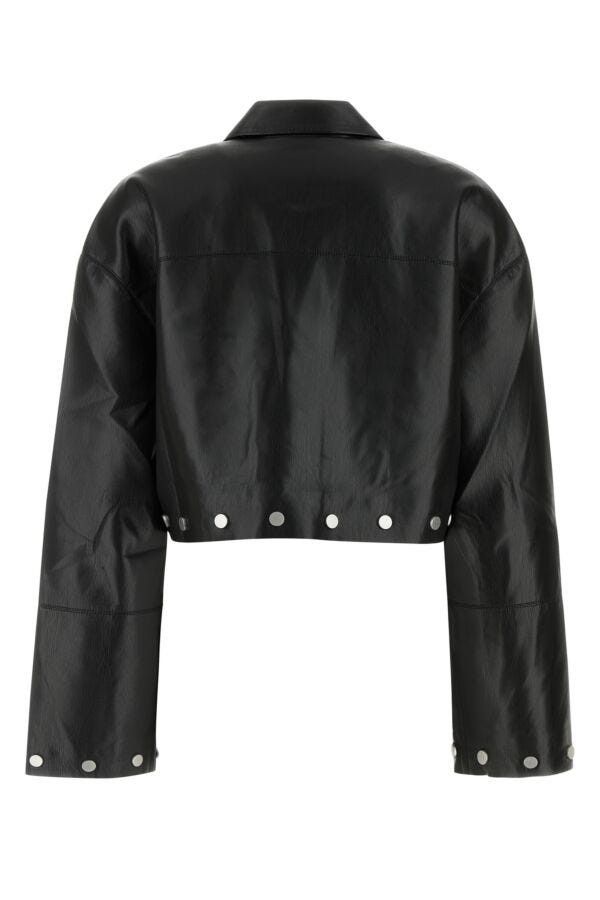 Nanushka Black Synthetic Leather Kassie Shirt Size M / US 6-8 / IT 42-44 - 4 Thumbnail