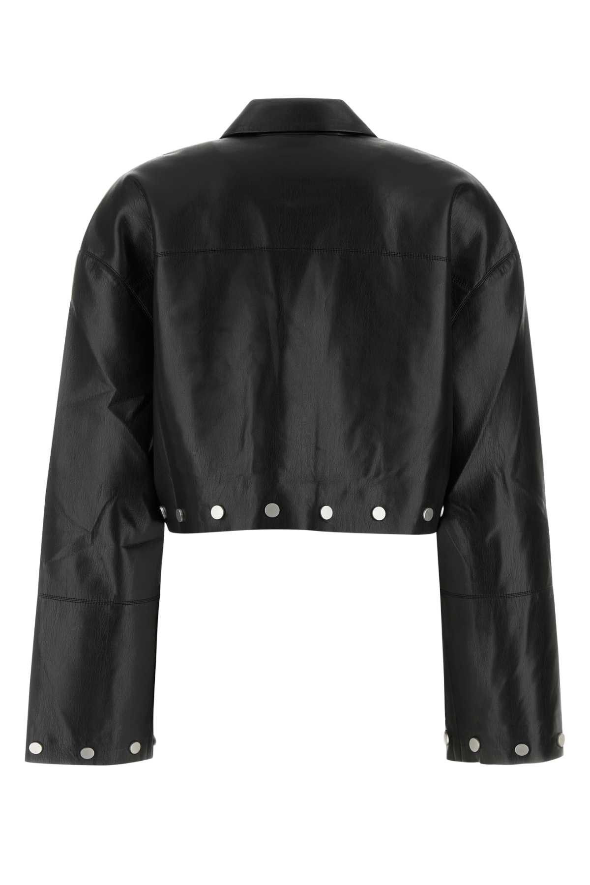 Nanushka Black Synthetic Leather Kassie Shirt Size M / US 6-8 / IT 42-44 - 2 Thumbnail