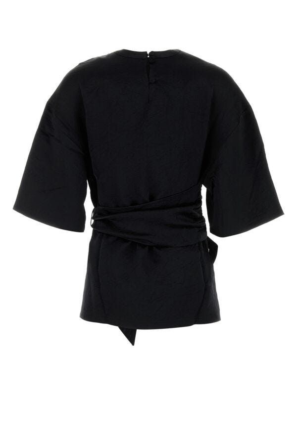 Nanushka Black Satin Besia T-Shirt Size M / US 6-8 / IT 42-44 - 4 Thumbnail