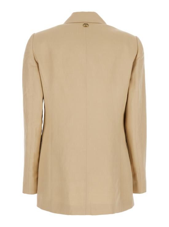 TWINSET TWINSET Women Suit Jackets 251TE214012145 Beige Size L / US 10 / IT 46 - 2 Thumbnail