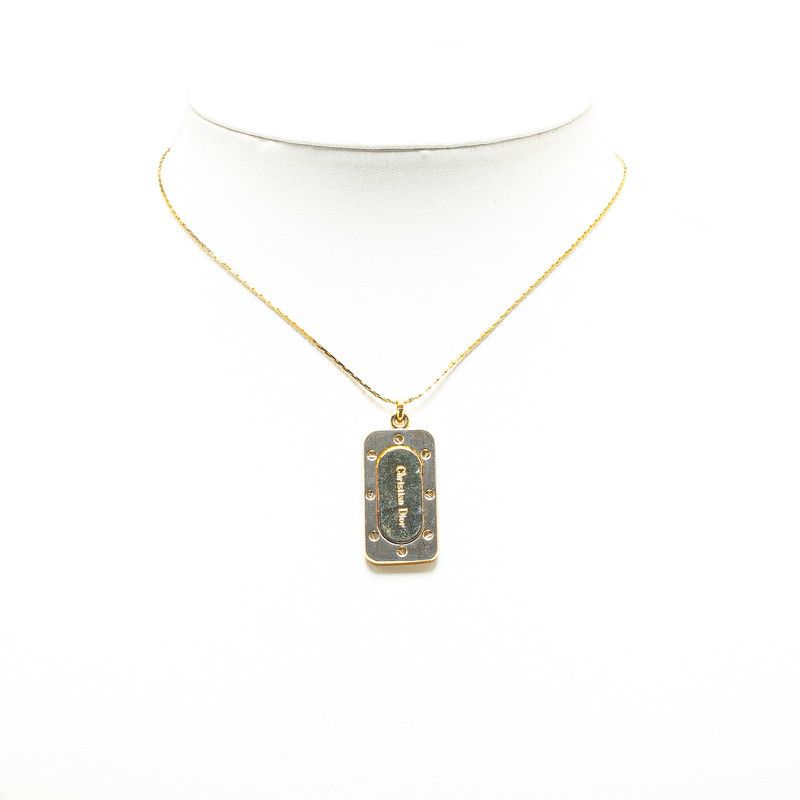 Dior Dior Dior Logo Pendant Necklace Gold Plated Metal Necklace Size ONE SIZE - 3 Thumbnail