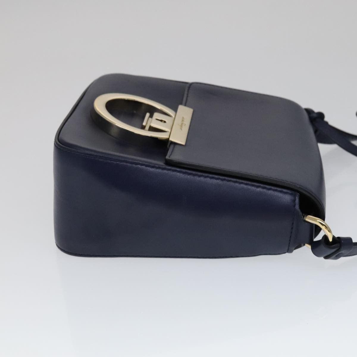Salvatore Ferragamo Tassel Navy Leather Shoulder Bag (Pre-Owned) Size ONE SIZE - 3 Thumbnail