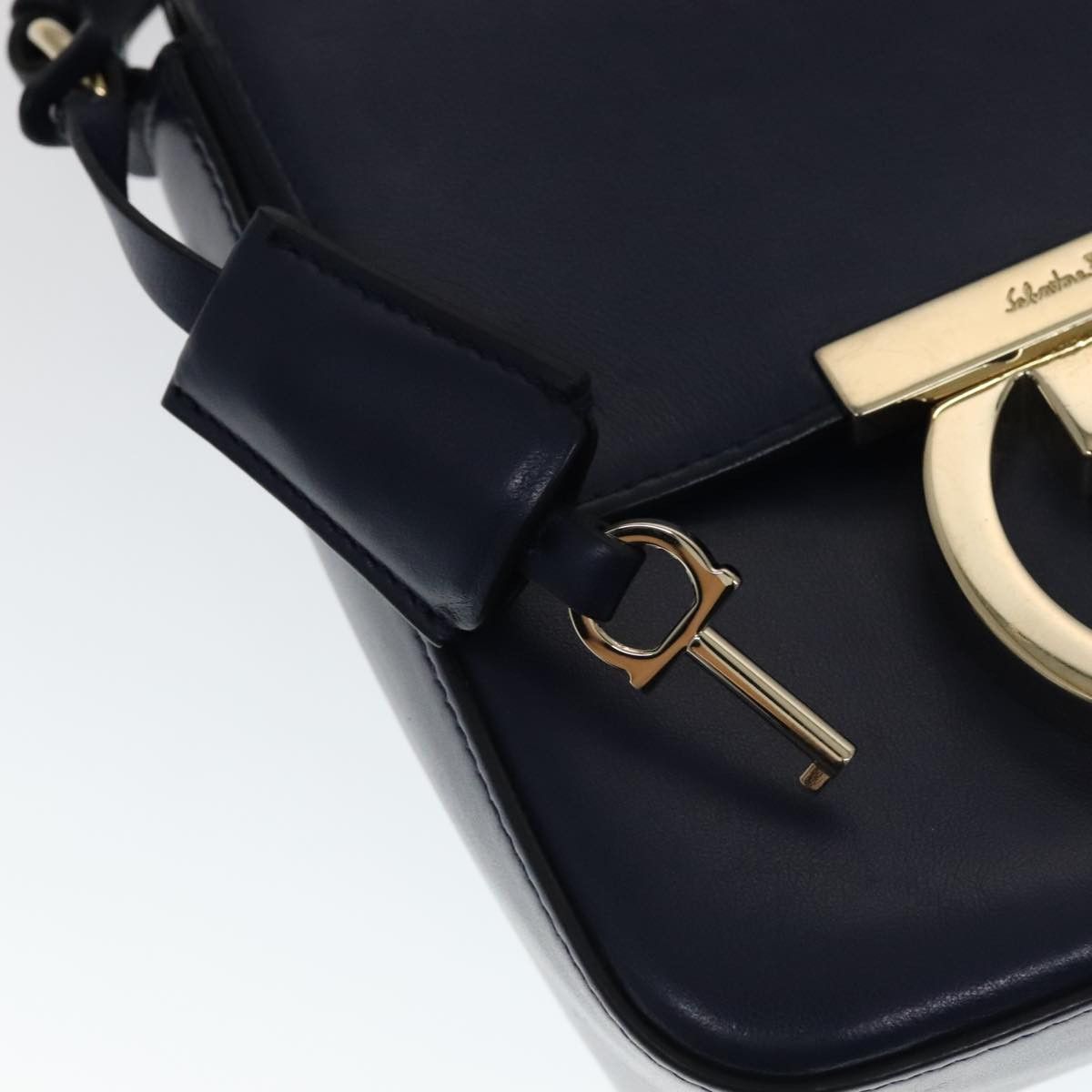 Salvatore Ferragamo Tassel Navy Leather Shoulder Bag (Pre-Owned) Size ONE SIZE - 13 Thumbnail