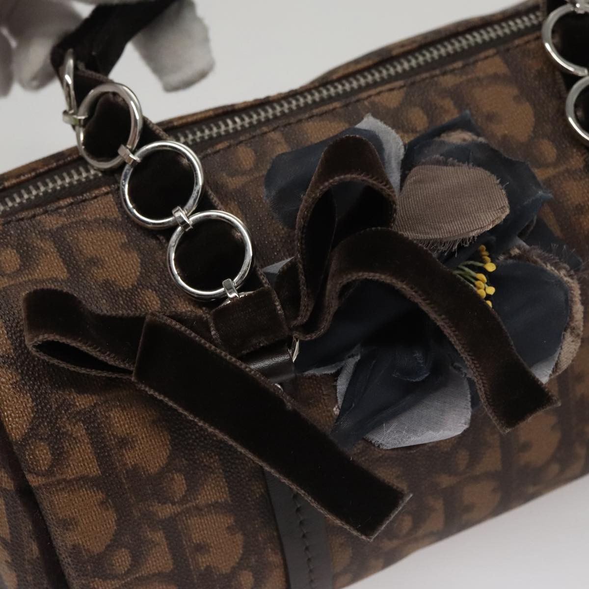 Dior Trotter Brown Canvas Handbag (Pre-Owned) Size ONE SIZE - 14 Thumbnail