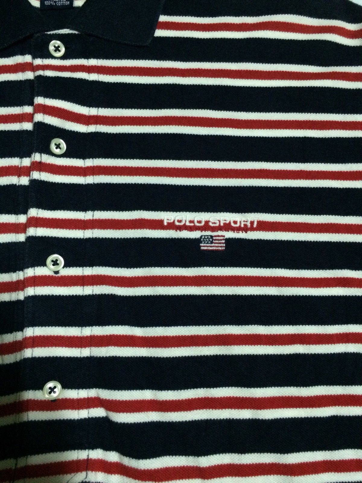 Polo Ralph Lauren × Vintage Vintage 90’s Polo Sport Ralph Lauren Stripe Polos Shirt Size US M / EU 48-50 / 2 - 2 Thumbnail