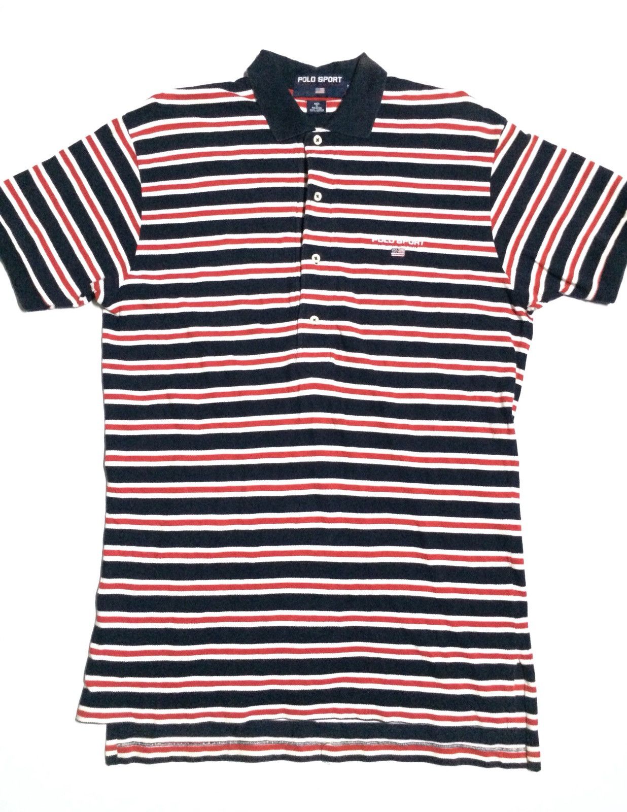 Polo Ralph Lauren × Vintage Vintage 90’s Polo Sport Ralph Lauren Stripe Polos Shirt Size US M / EU 48-50 / 2 - 1 Thumbnail