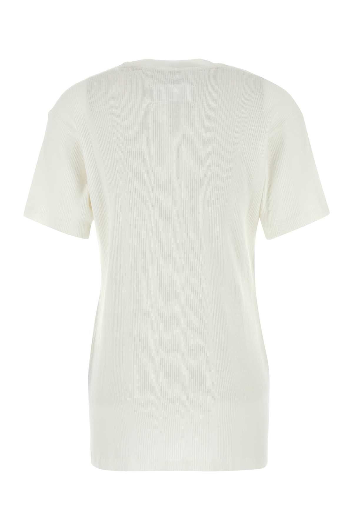 Maison Margiela White Cotton Blend T-Shirt Size XS / US 0-2 / IT 36-38 - 2 Thumbnail