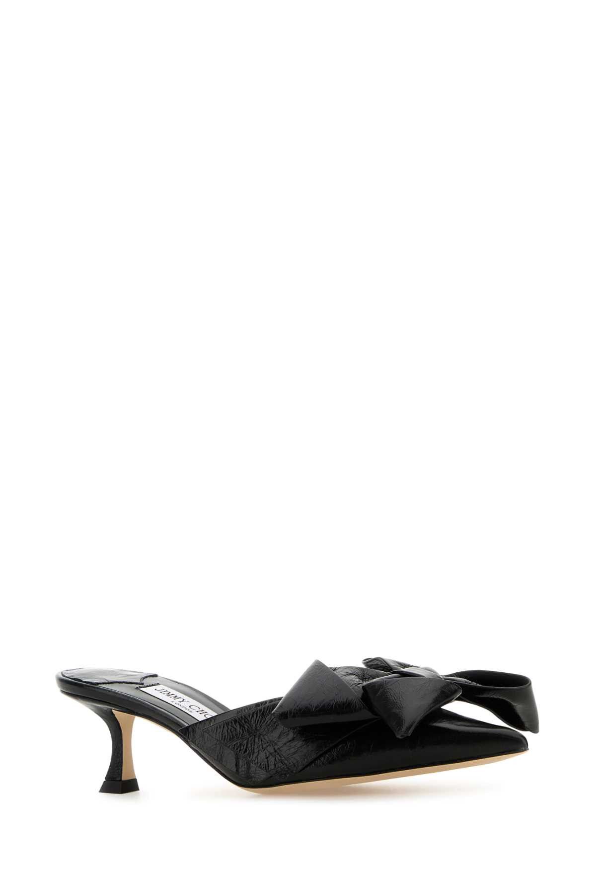 Jimmy Choo Black Leather Staz Mules Size US 7 / IT 37 - 2 Thumbnail