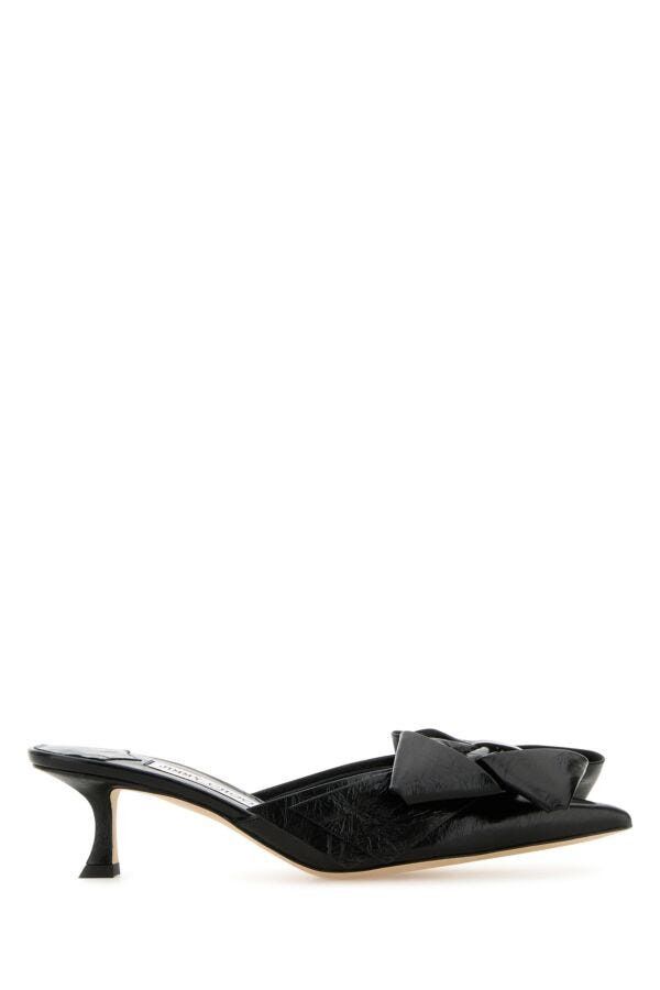 Jimmy Choo Black Leather Staz Mules Size US 7.5 / IT 37.5 - 3 Thumbnail