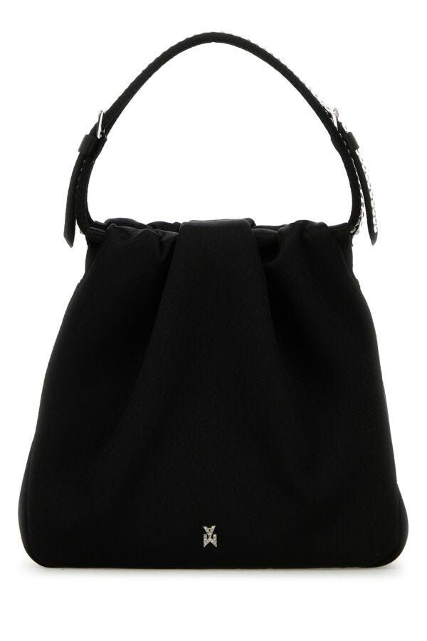 Amina Muaddi Black Satin Vittoria Crystal Handbag Size ONE SIZE - 5 Thumbnail