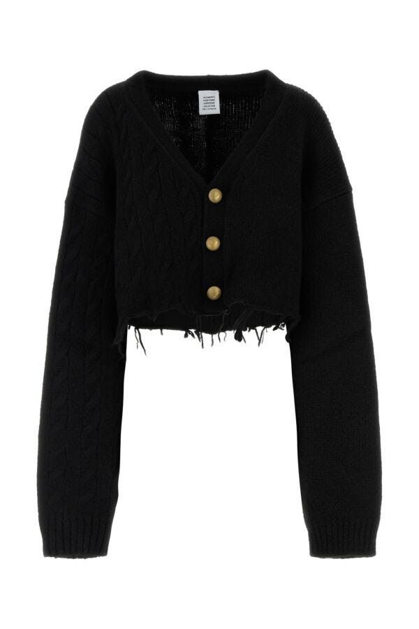 Vetements Black Alpaca Blend Cardigan Size XS / US 0-2 / IT 36-38 - 3 Thumbnail