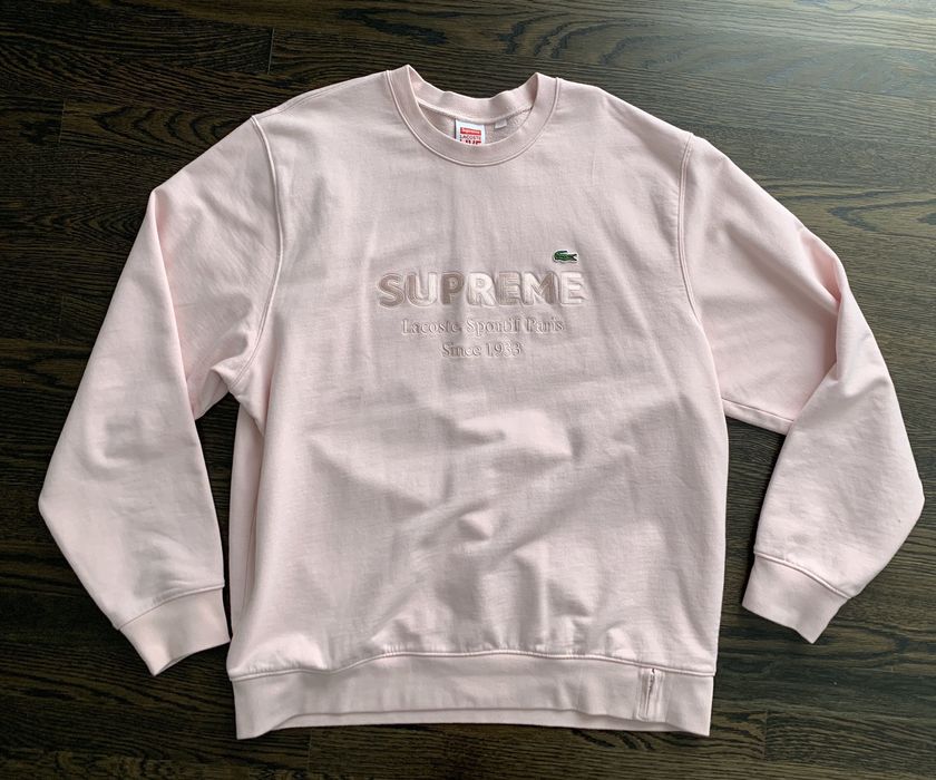 Supreme Supreme Lacoste Pink Crewneck | Grailed