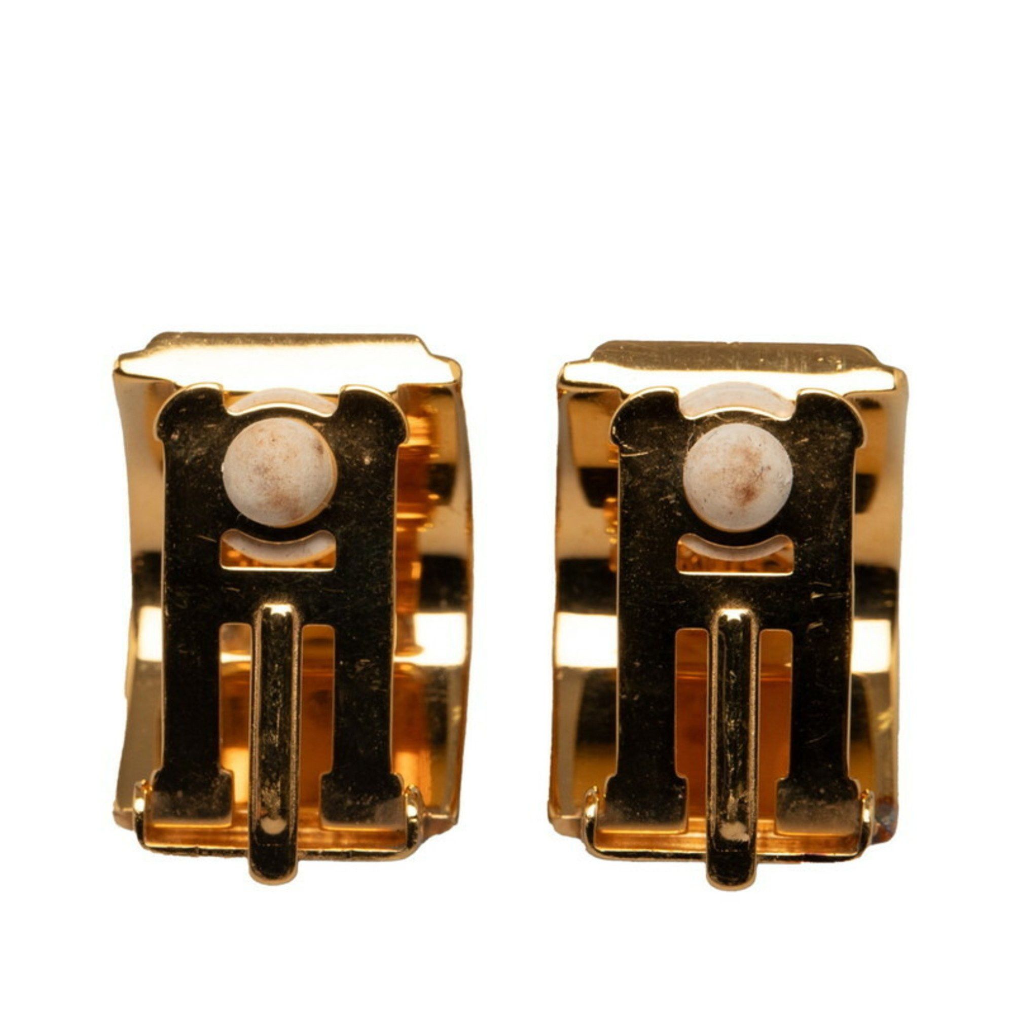 Hermes Hermes enamel cloisonné earrings gold plated for women HERMES Size ONE SIZE - 2 Thumbnail