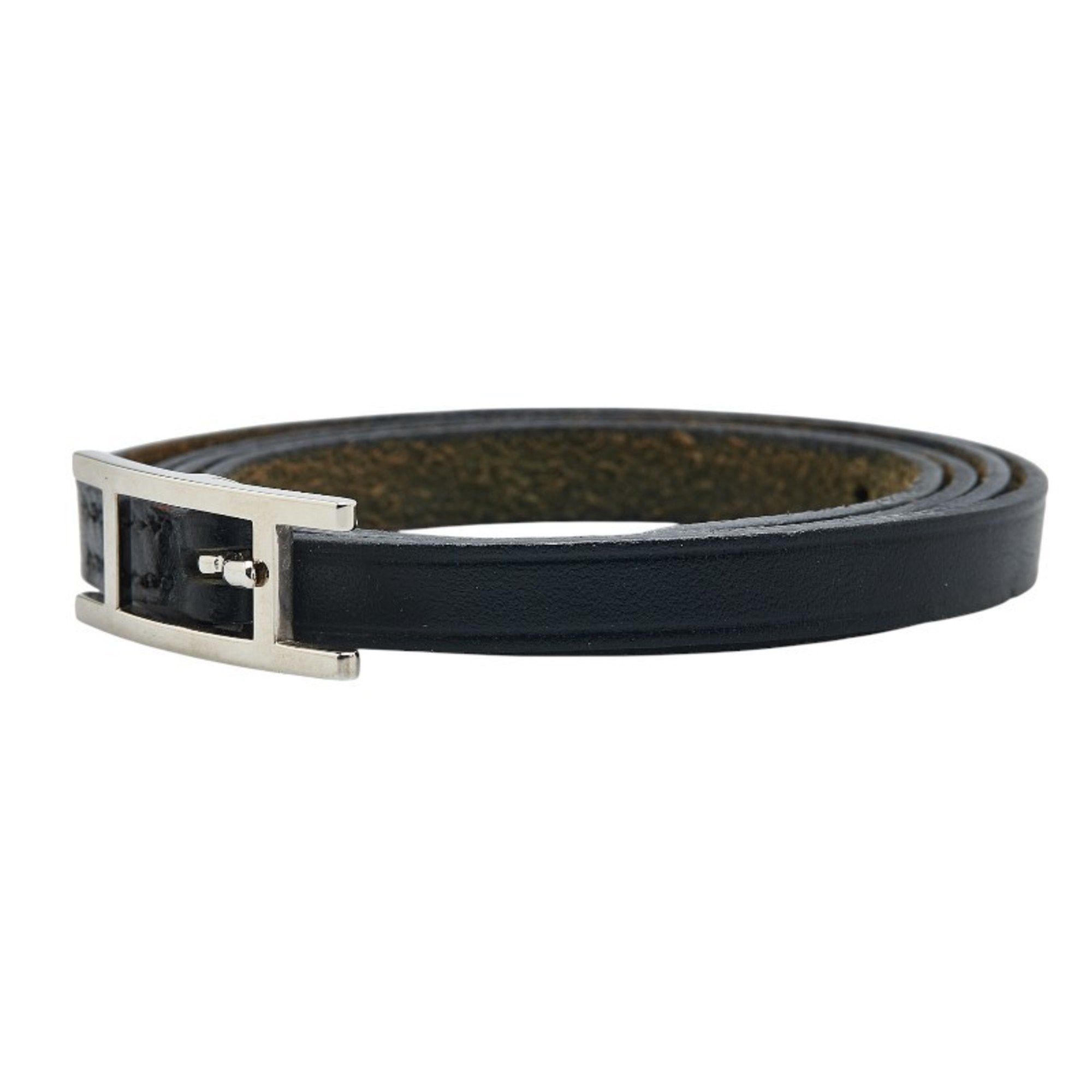 Hermes Hermes API3 Long Bracelet Black Leather Women's HERMES Size ONE SIZE - 2 Thumbnail