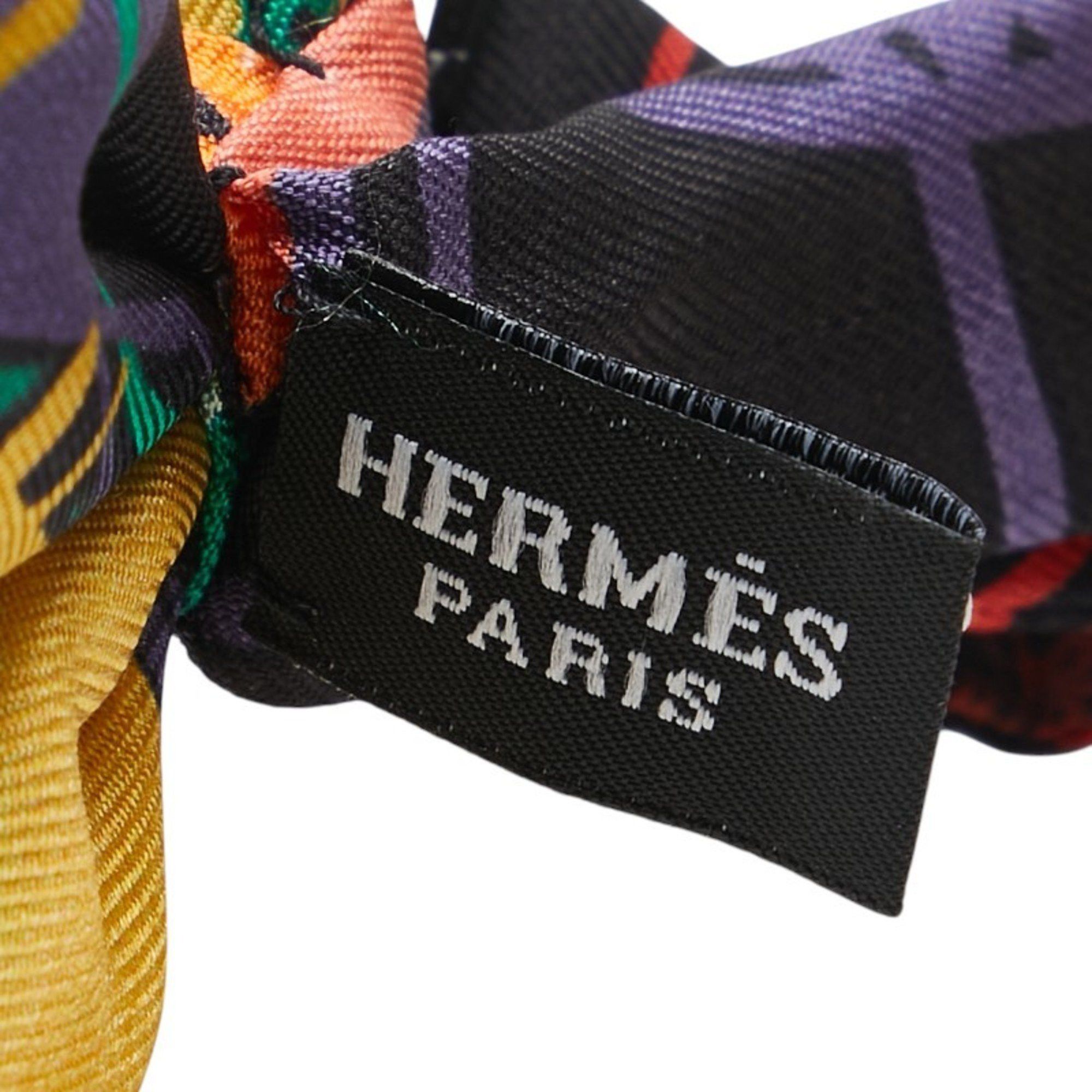 Hermes Hermes Nou Papillon Bow Tie Ribbon Orange Black Green Multicolor Silk Men's HERMES Size ONE SIZE - 4 Thumbnail