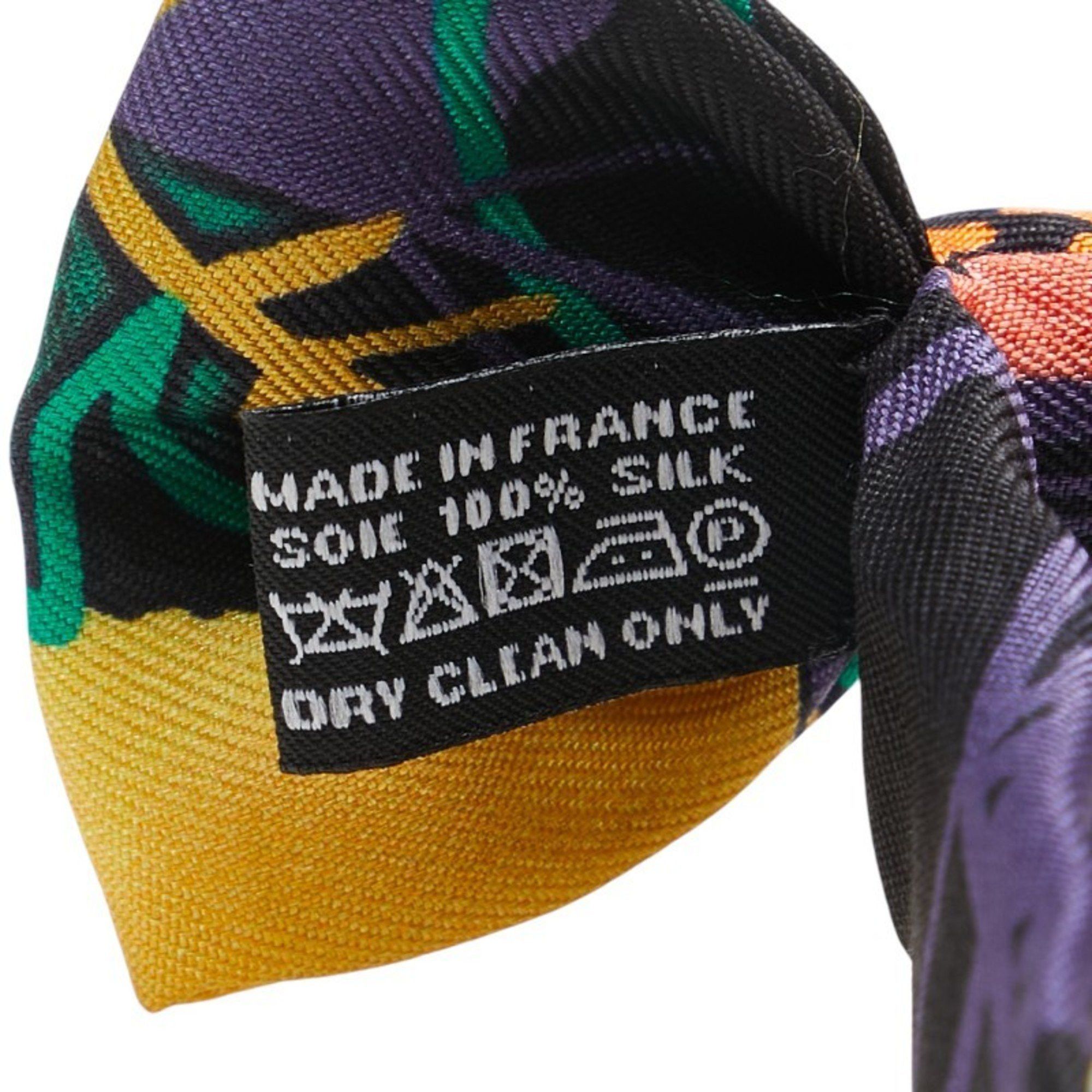 Hermes Hermes Nou Papillon Bow Tie Ribbon Orange Black Green Multicolor Silk Men's HERMES Size ONE SIZE - 5 Thumbnail