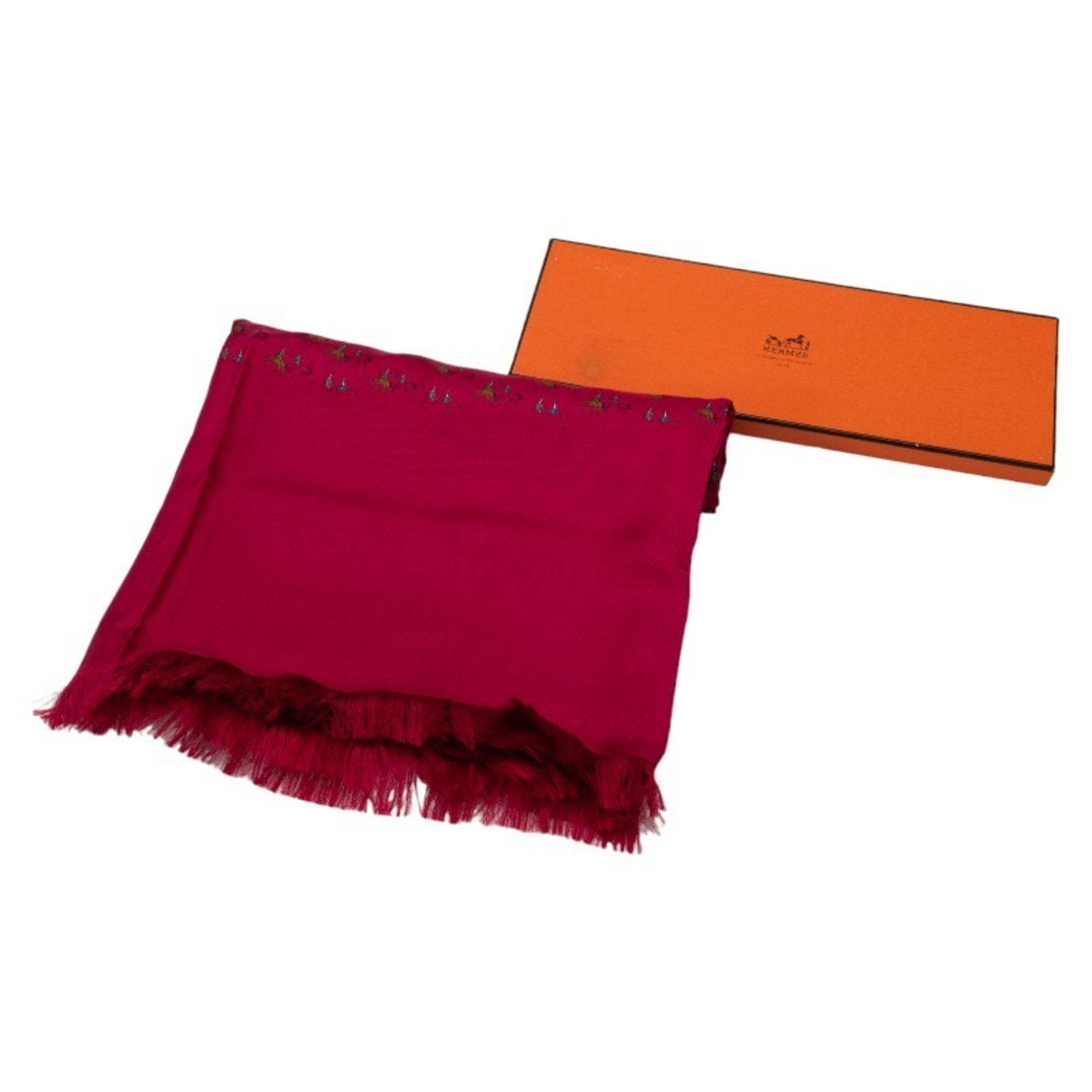 Hermes Hermes Margiela period scarf wine red multicolor silk women's HERMES Size ONE SIZE - 5 Thumbnail