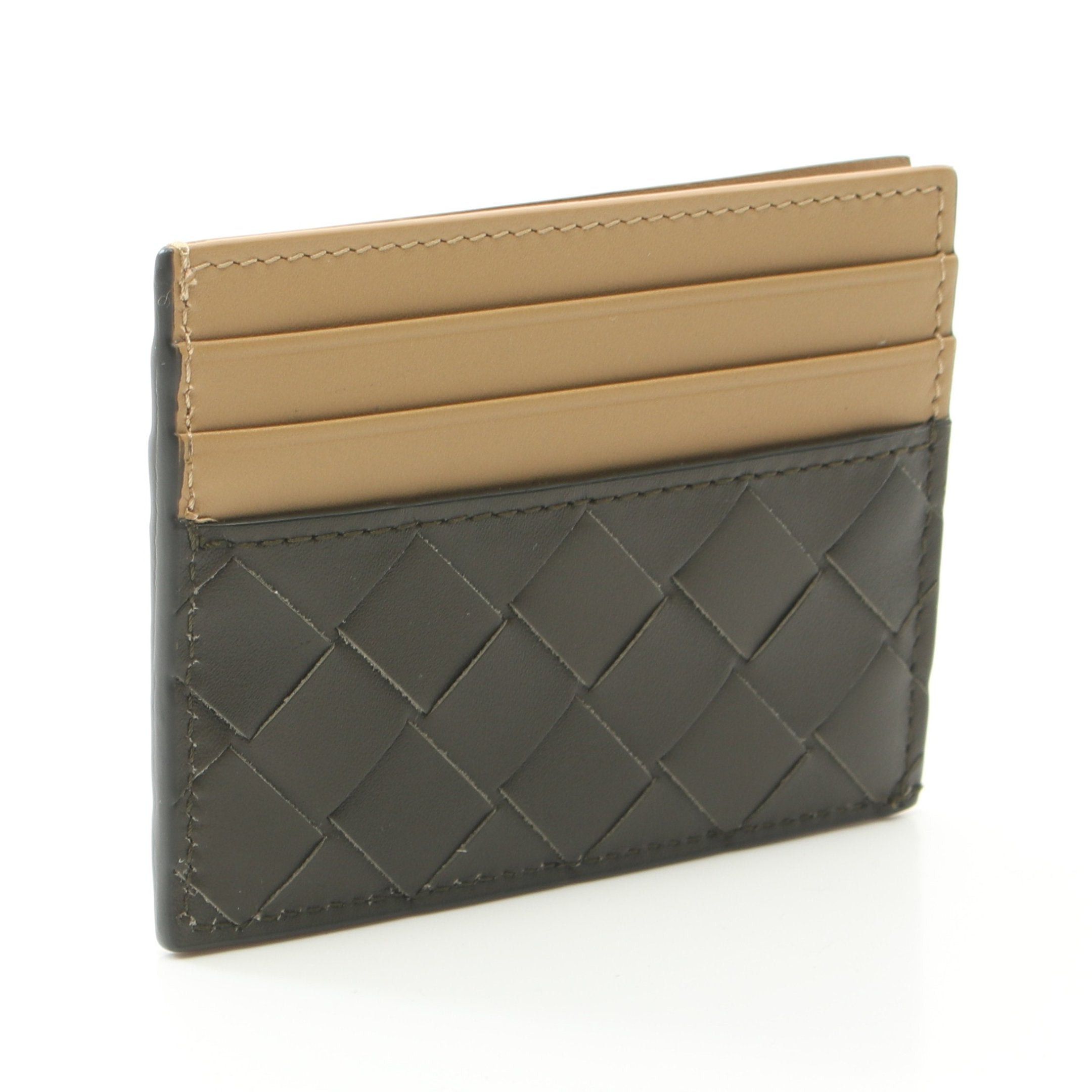 Bottega Veneta Bottega Veneta Intrecciato Card Case Leather Khaki Green Brown Size ONE SIZE - 2 Thumbnail