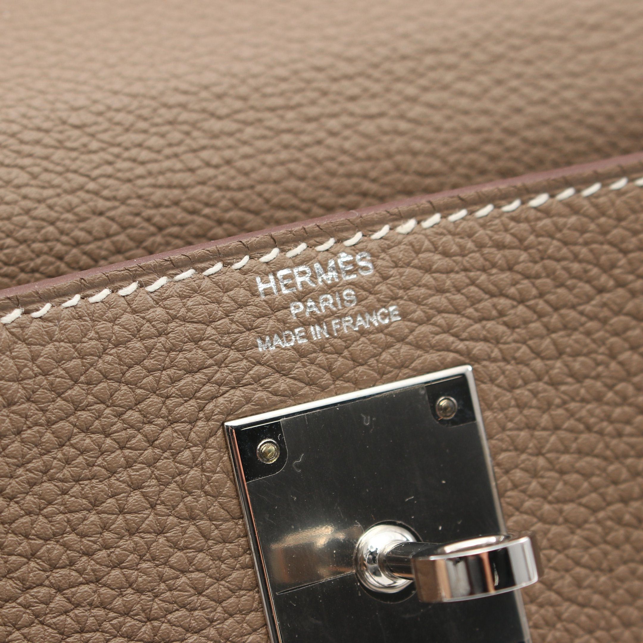 Hermes Hermes Kelly28 Etoupe Handbag Togo Gray Brown Silver Hardware Z Stamp Size ONE SIZE - 4 Thumbnail