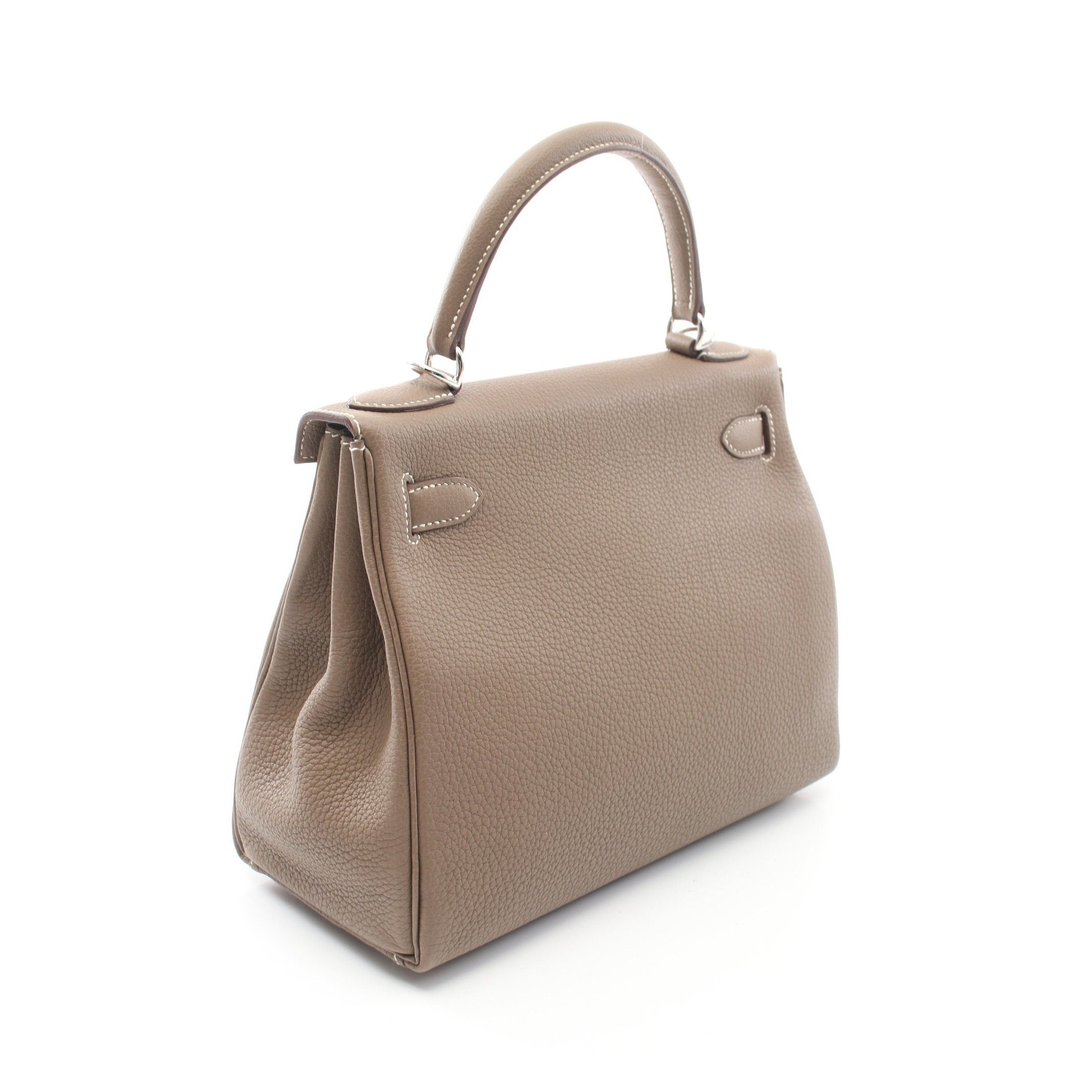 Hermes Hermes Kelly28 Etoupe Handbag Togo Gray Brown Silver Hardware Z Stamp Size ONE SIZE - 2 Thumbnail