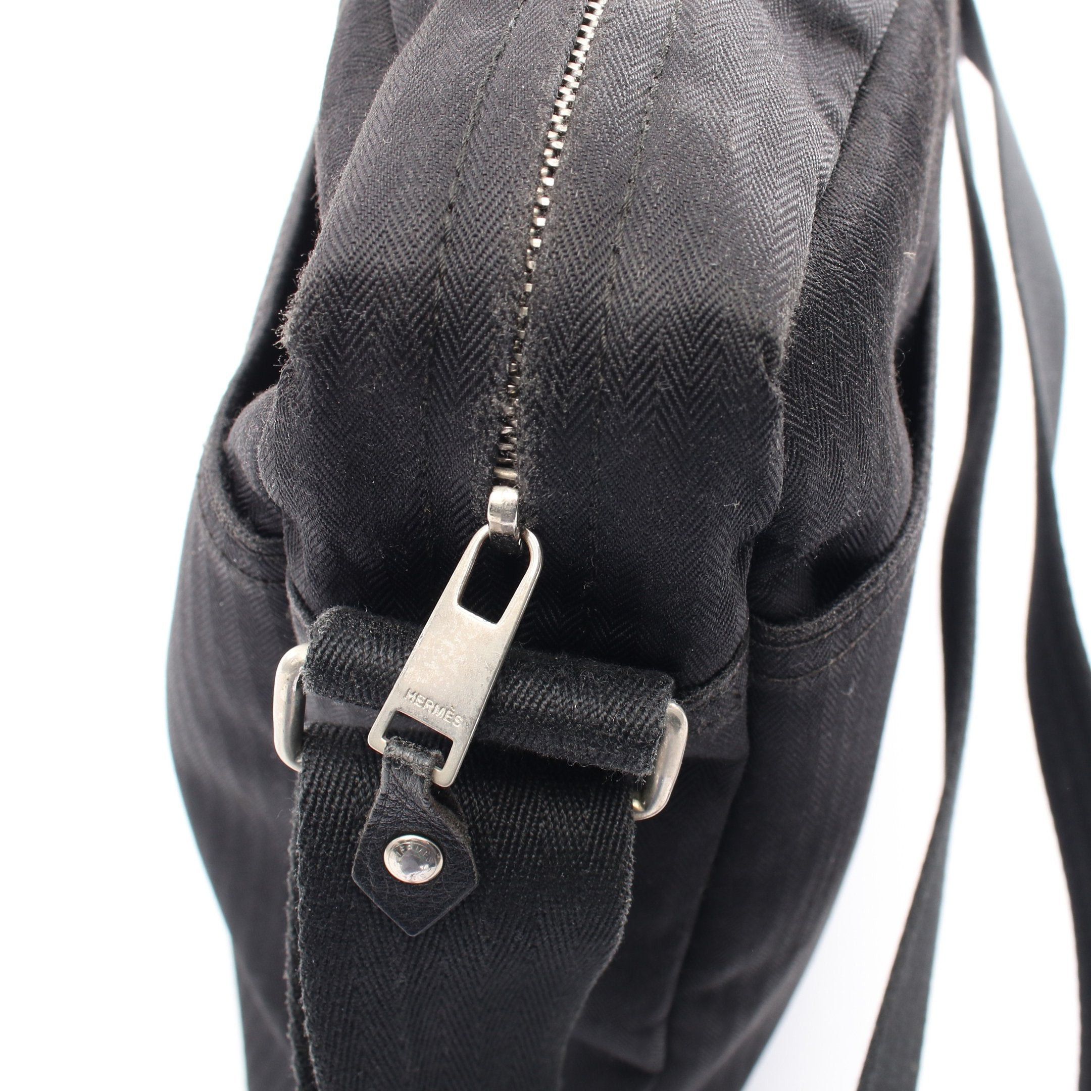 Hermes Hermes Acapulco Bass Mm Shoulder Bag Canvas Leather Black Silver Hardware Size ONE SIZE - 10 Thumbnail