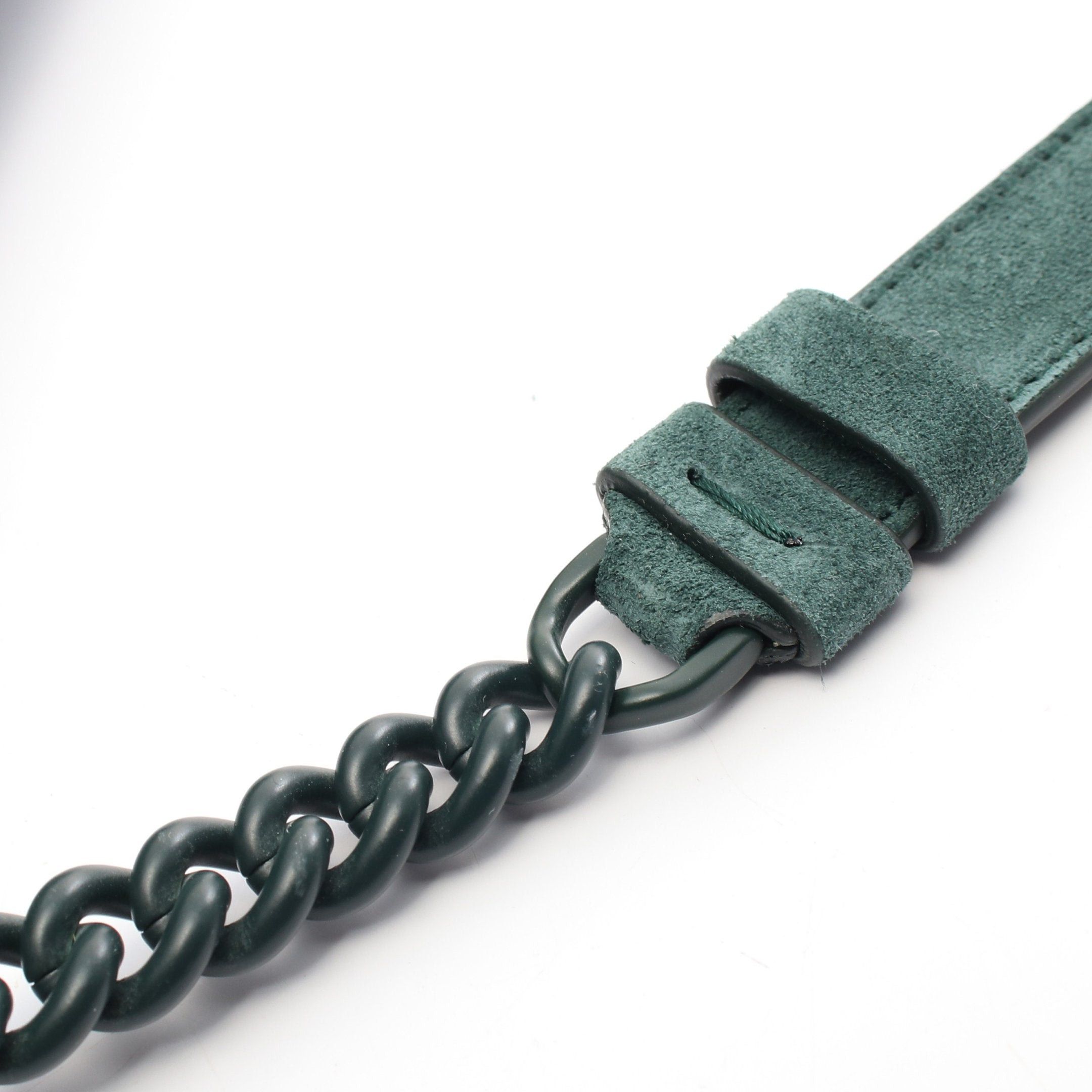 Salvatore Ferragamo Salvatore Ferragamo Vara Ribbon Chain Shoulder Bag Suede Leather Dark Green Size ONE SIZE - 8 Thumbnail