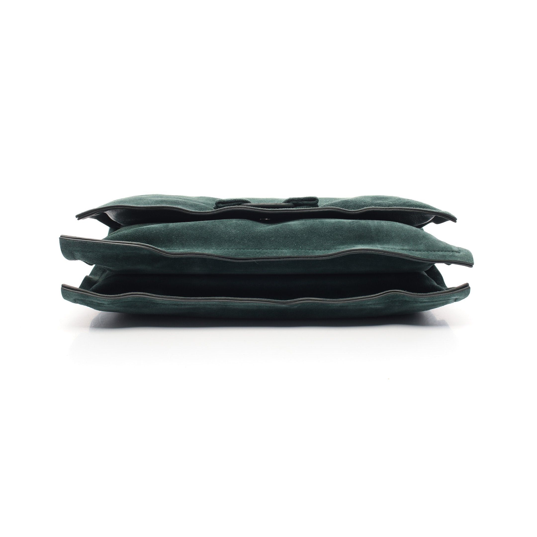Salvatore Ferragamo Salvatore Ferragamo Vara Ribbon Chain Shoulder Bag Suede Leather Dark Green Size ONE SIZE - 12 Thumbnail