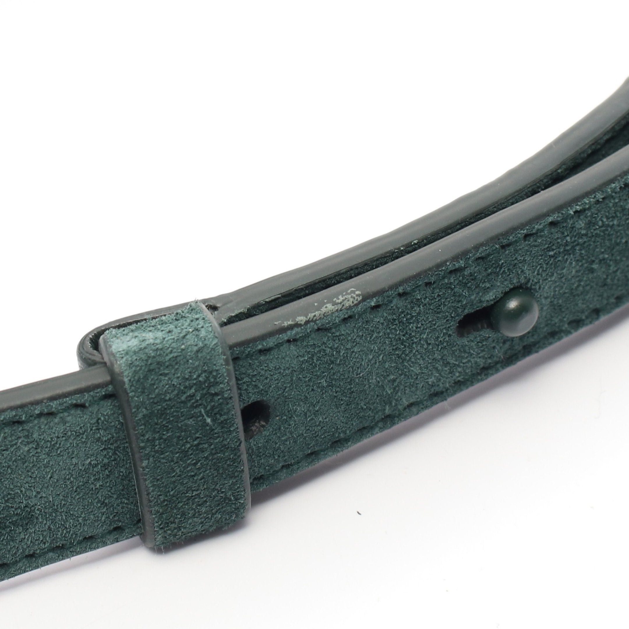 Salvatore Ferragamo Salvatore Ferragamo Vara Ribbon Chain Shoulder Bag Suede Leather Dark Green Size ONE SIZE - 9 Thumbnail