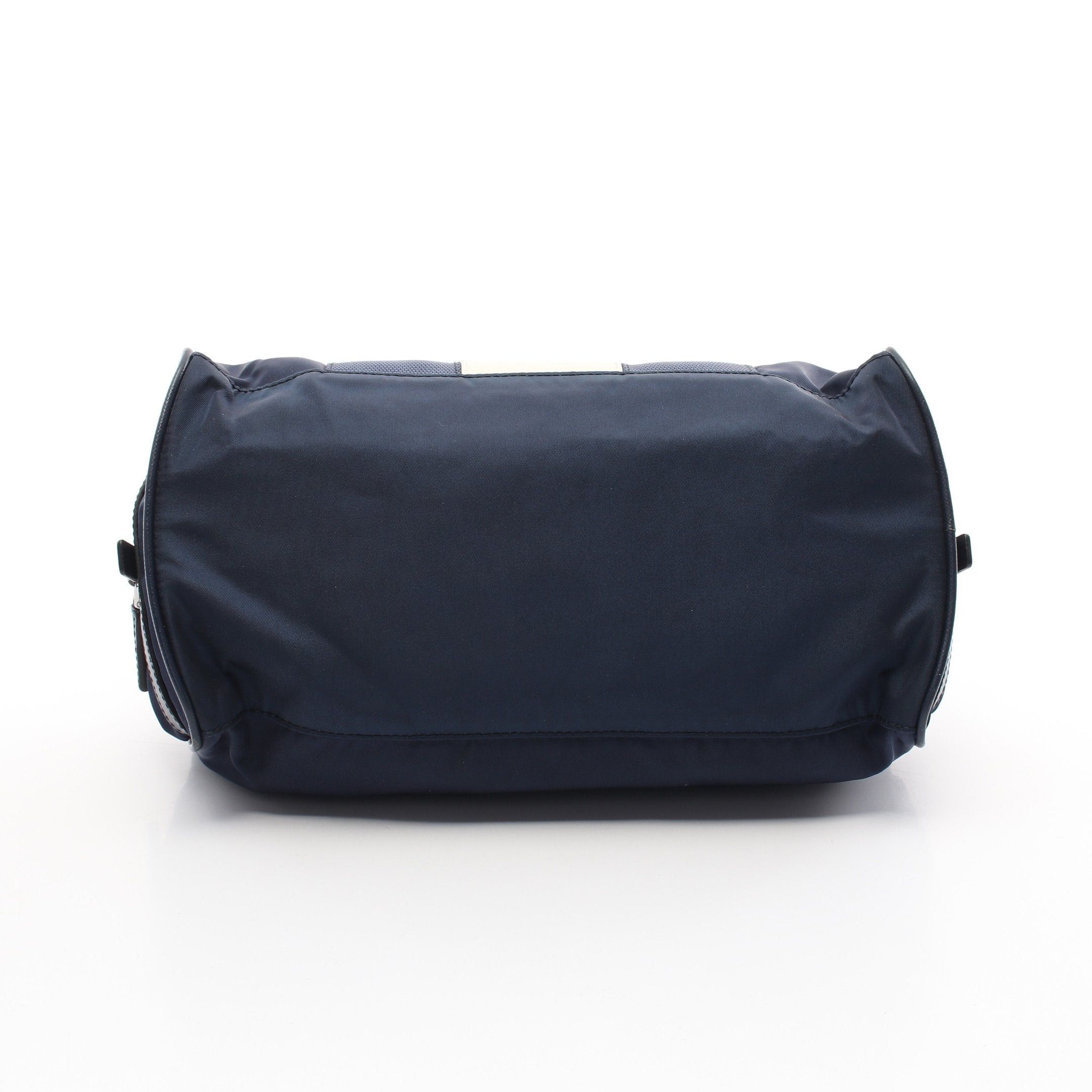 Prada Prada Clutch Bag Second Bicolor Nylon Saffiano Leather Navy Ivory Prada Logo Plate Size ONE SIZE - 10 Thumbnail