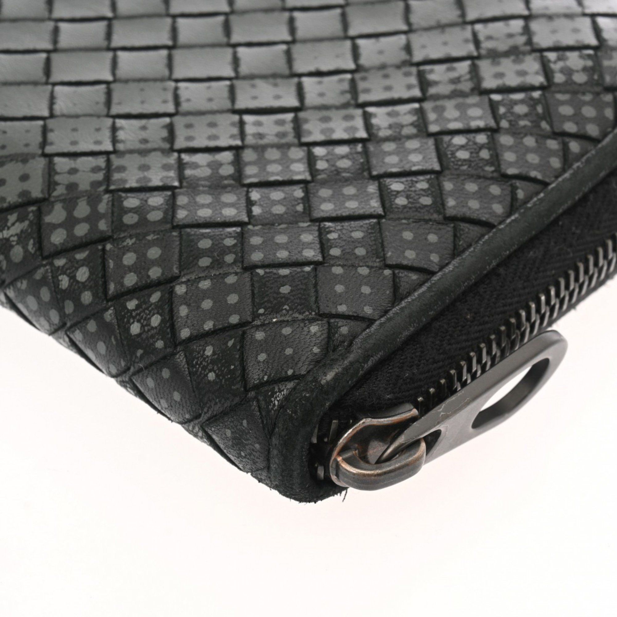 Bottega Veneta BOTTEGAVENETA Bottega Veneta Intrecciato Round Wallet Dot Black/Grey Men's Leather Long Size ONE SIZE - 8 Thumbnail