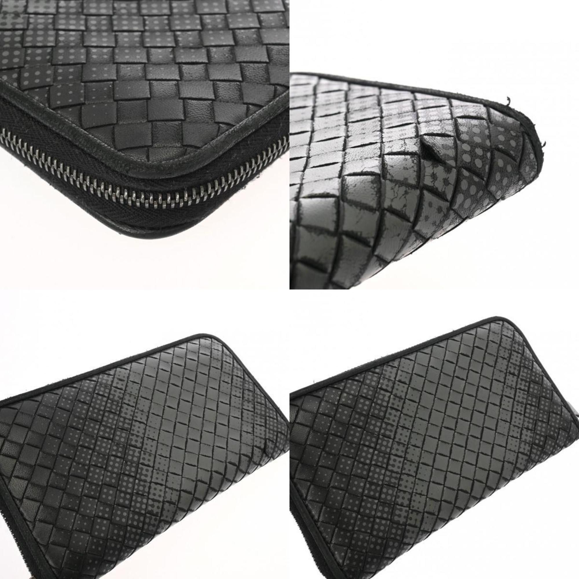 Bottega Veneta BOTTEGAVENETA Bottega Veneta Intrecciato Round Wallet Dot Black/Grey Men's Leather Long Size ONE SIZE - 10 Thumbnail