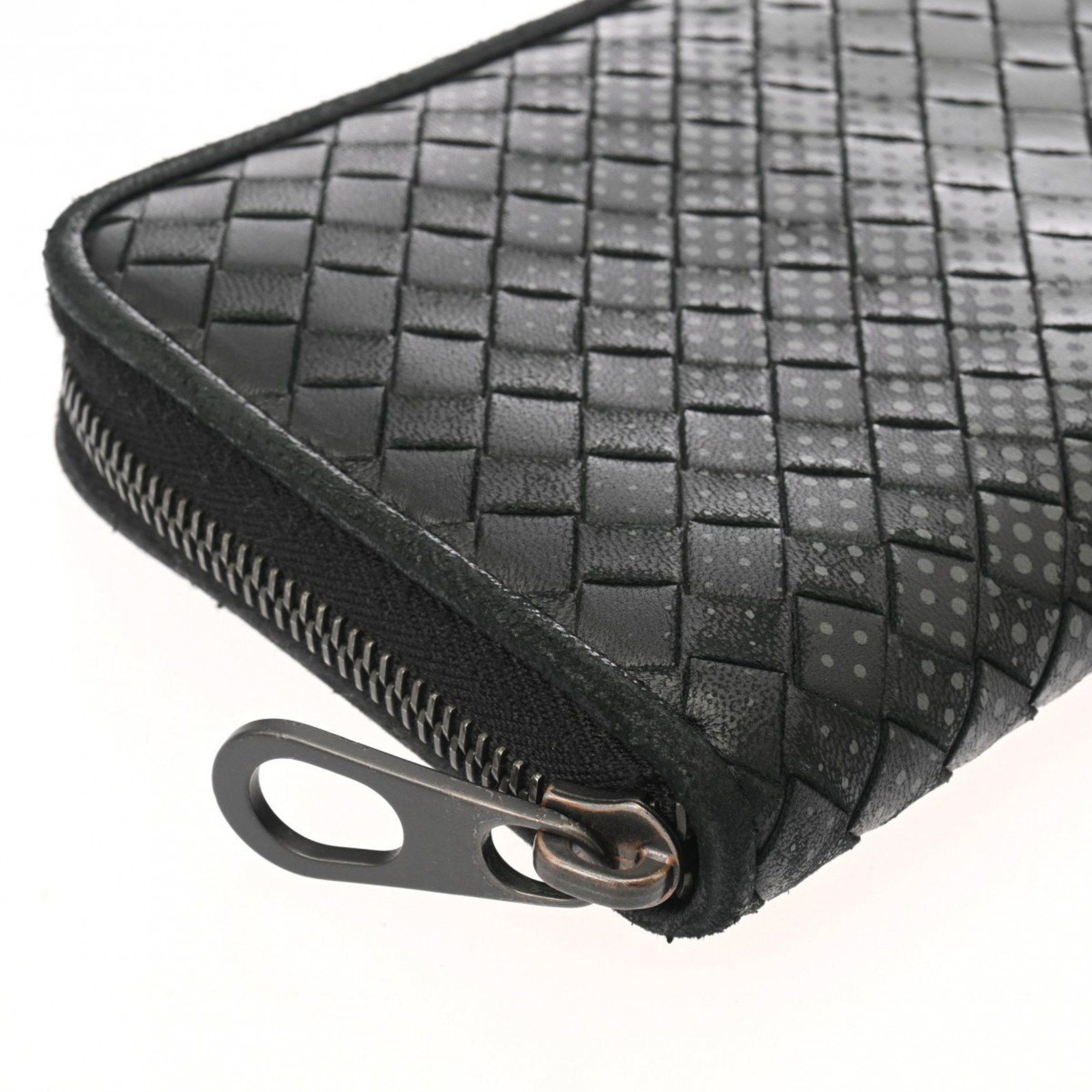 Bottega Veneta BOTTEGAVENETA Bottega Veneta Intrecciato Round Wallet Dot Black/Grey Men's Leather Long Size ONE SIZE - 5 Thumbnail