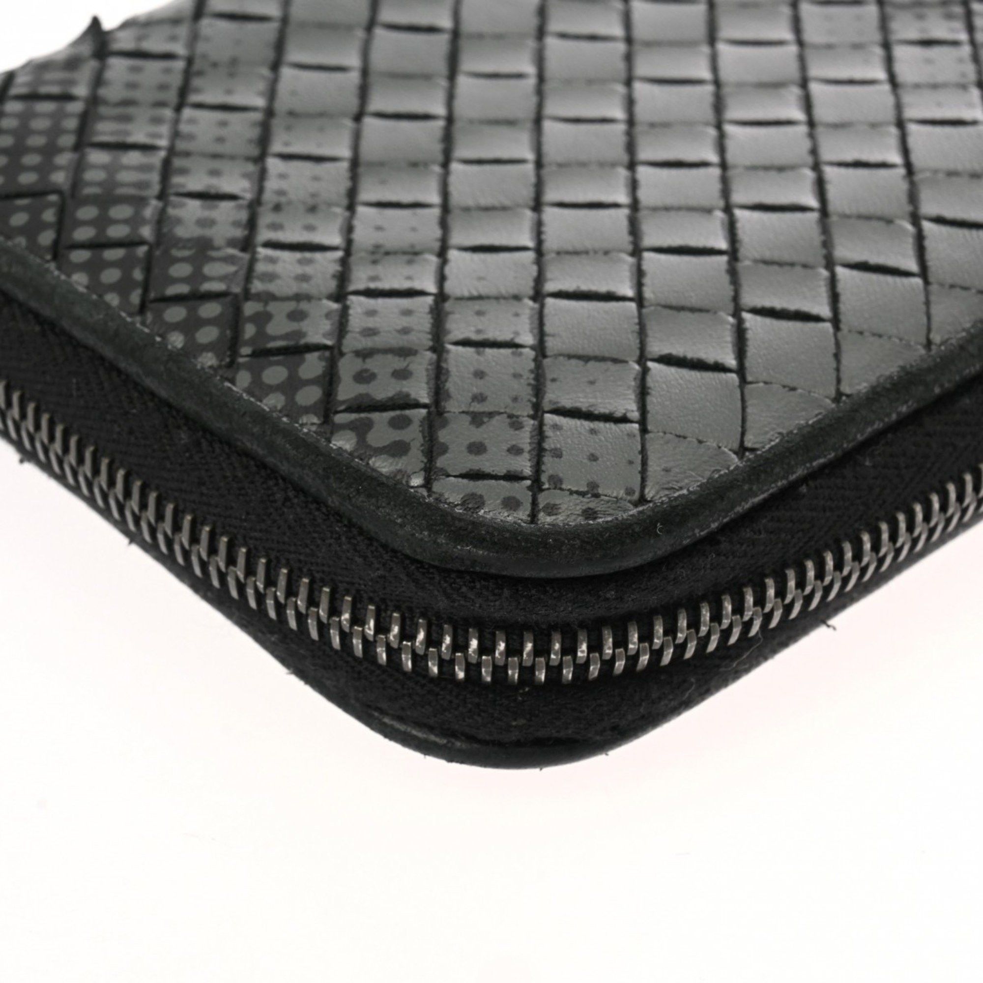 Bottega Veneta BOTTEGAVENETA Bottega Veneta Intrecciato Round Wallet Dot Black/Grey Men's Leather Long Size ONE SIZE - 9 Thumbnail