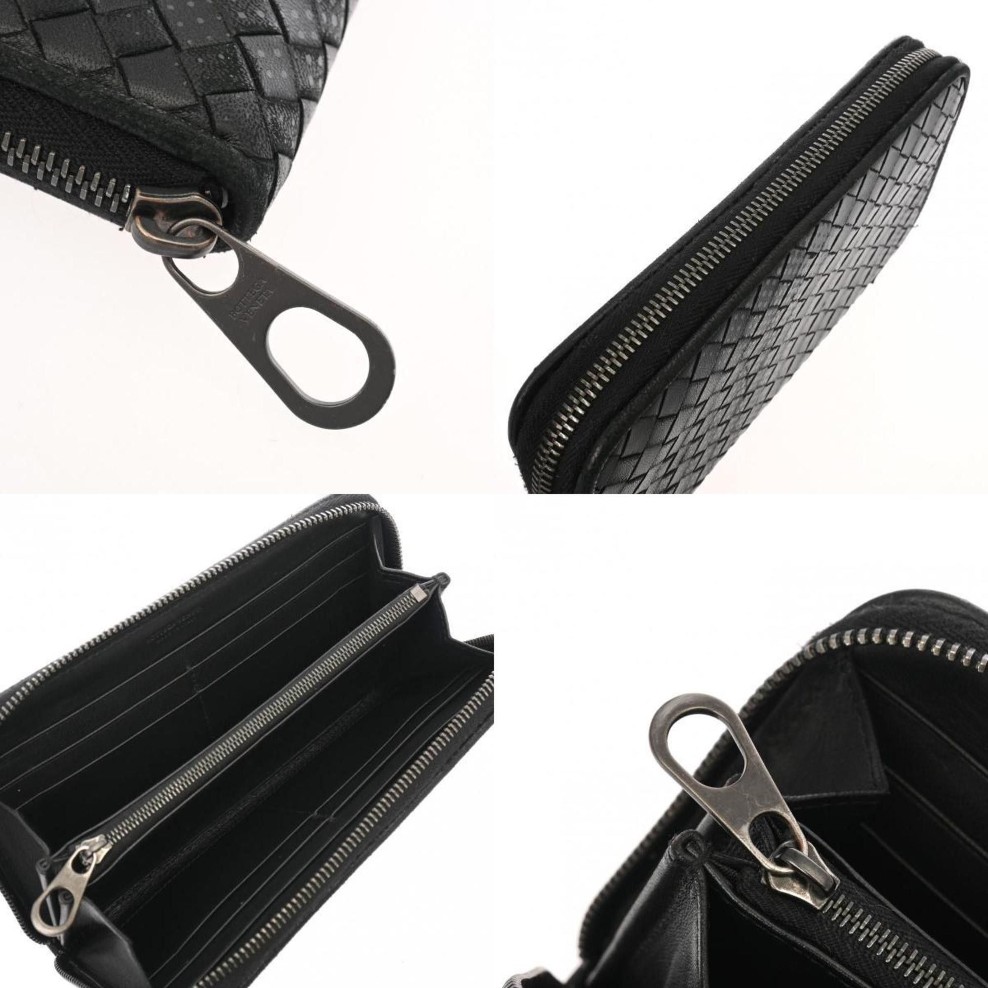 Bottega Veneta BOTTEGAVENETA Bottega Veneta Intrecciato Round Wallet Dot Black/Grey Men's Leather Long Size ONE SIZE - 11 Thumbnail