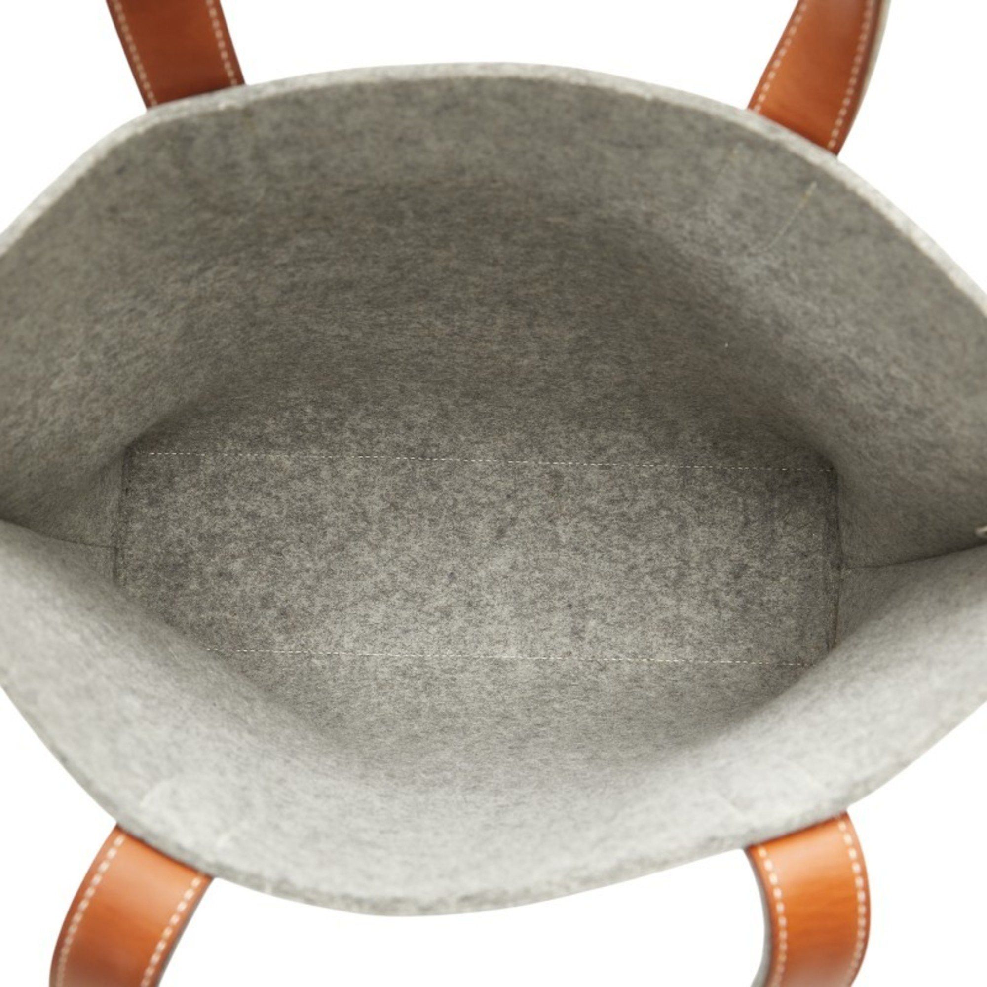 Hermes Hermes Sac Karimi MM Tote Bag Shoulder Grey Felt Calf Leather Women's HERMES Size ONE SIZE - 5 Thumbnail