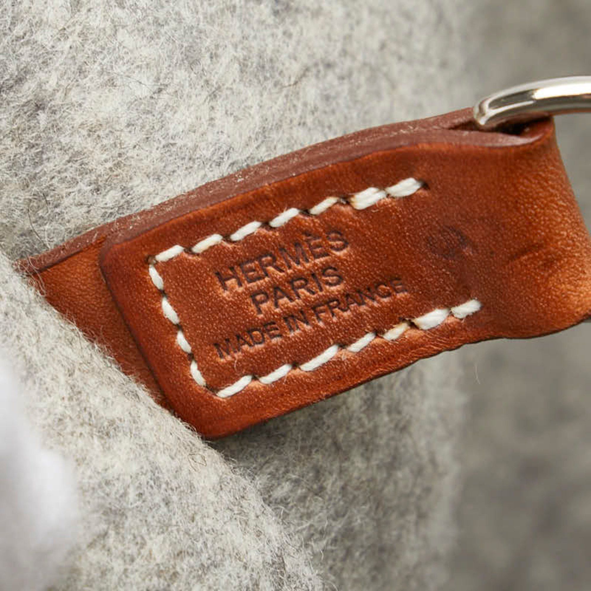 Hermes Hermes Sac Karimi MM Tote Bag Shoulder Grey Felt Calf Leather Women's HERMES Size ONE SIZE - 7 Thumbnail