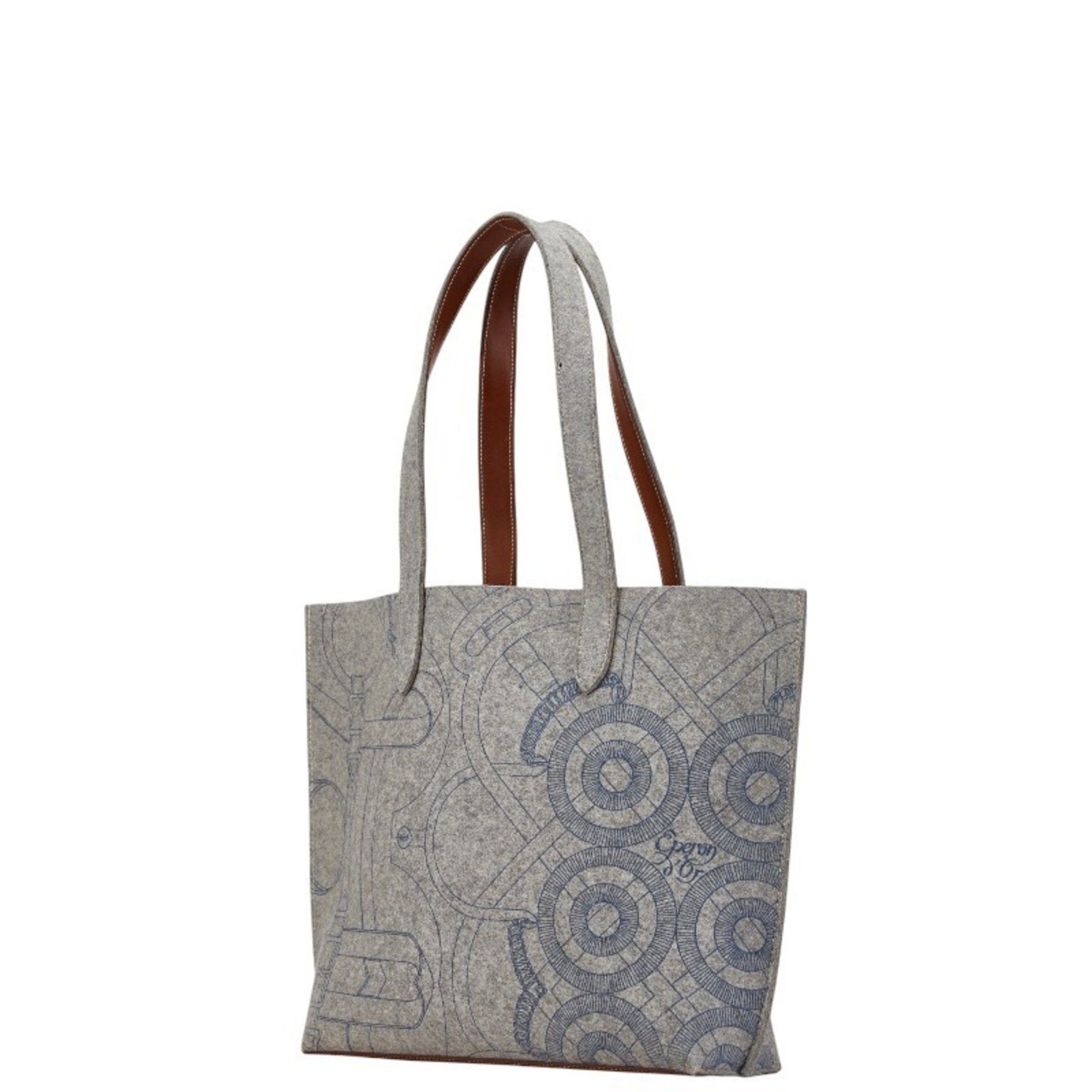 Hermes Hermes Sac Karimi MM Tote Bag Shoulder Grey Felt Calf Leather Women's HERMES Size ONE SIZE - 2 Thumbnail