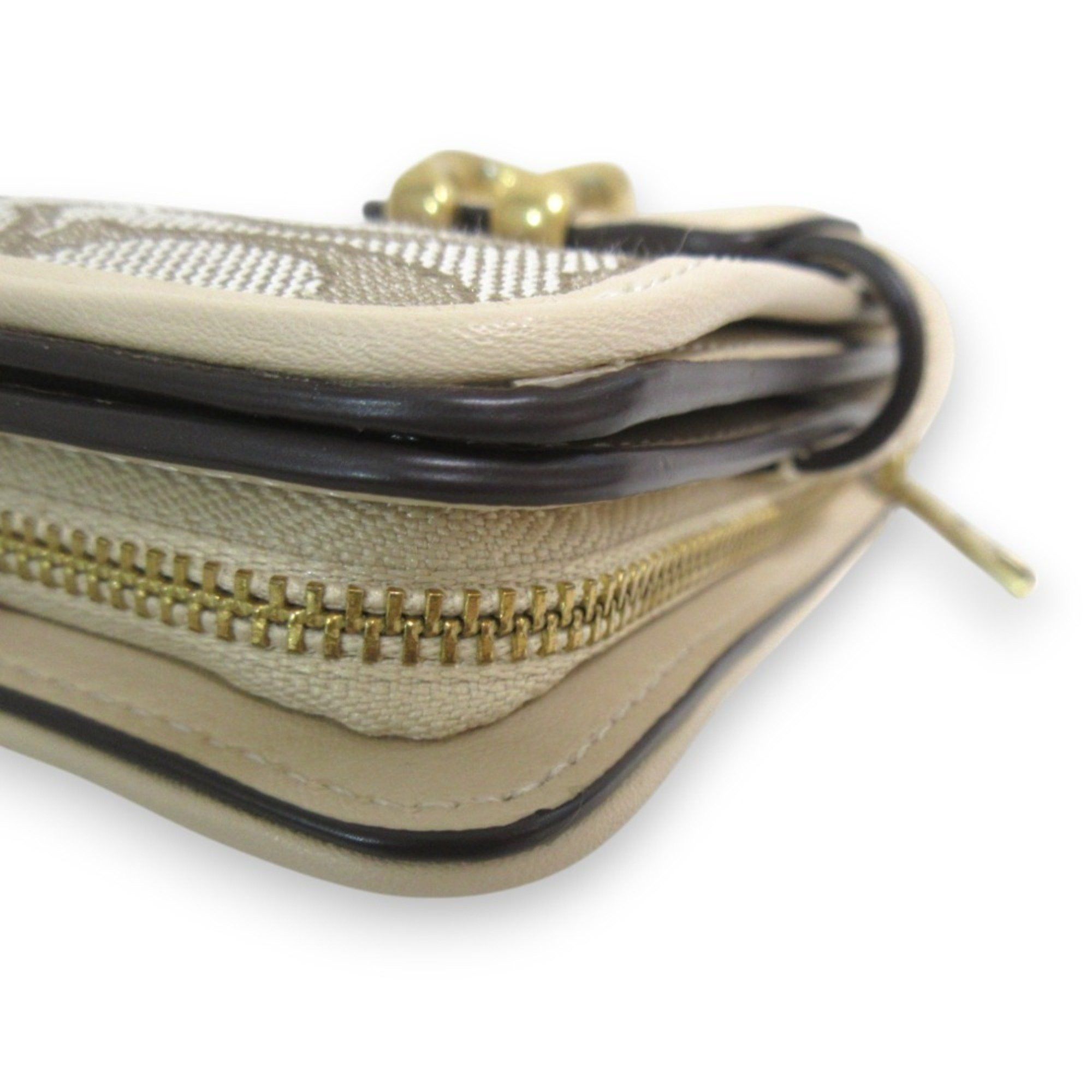 Coach COACH Leather Signature Jacquard Tabby Bi-fold Wallet Compact CA194 Beige x Gold Hardware Women's Size ONE SIZE - 13 Thumbnail