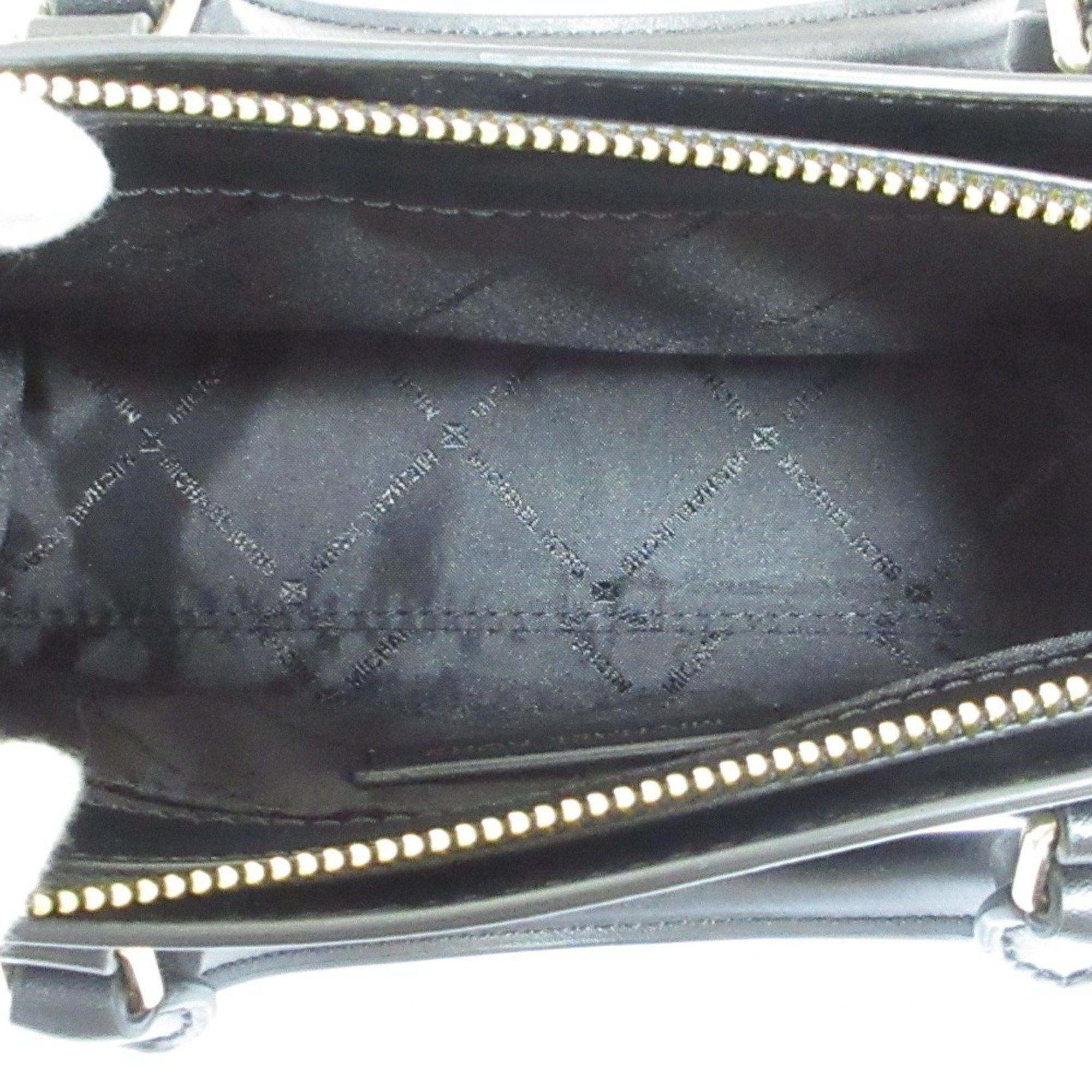 Michael Kors Michael Kors Sheila Small Center Zip Satchel 2WAY Handbag Shoulder Bag Black Gold Hardware Women's Size ONE SIZE - 8 Thumbnail