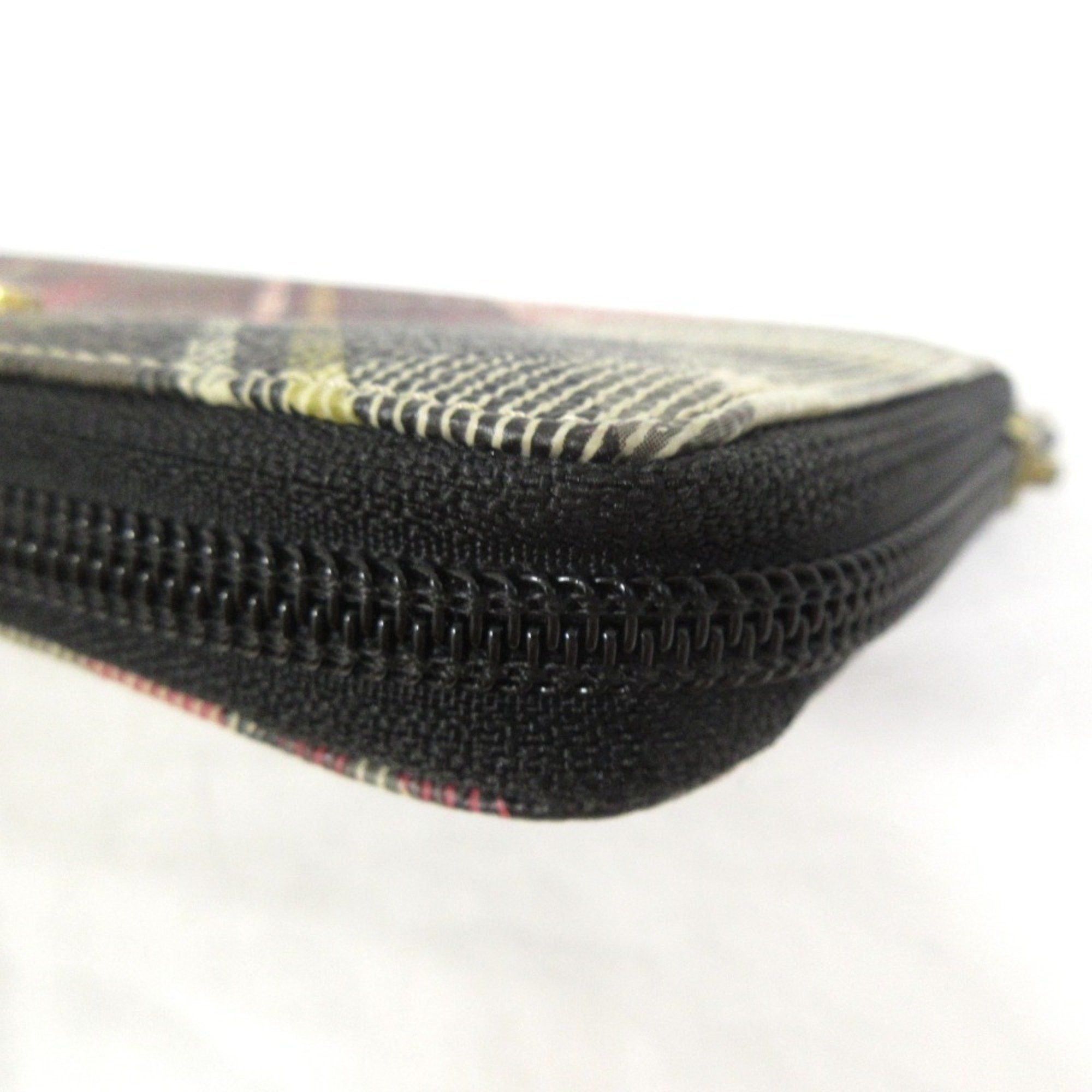 Vivienne Westwood Vivienne Westwood Check Pattern Orb Metal Fittings Round Zipper Long Wallet Pink Gray Women's Size ONE SIZE - 10 Thumbnail