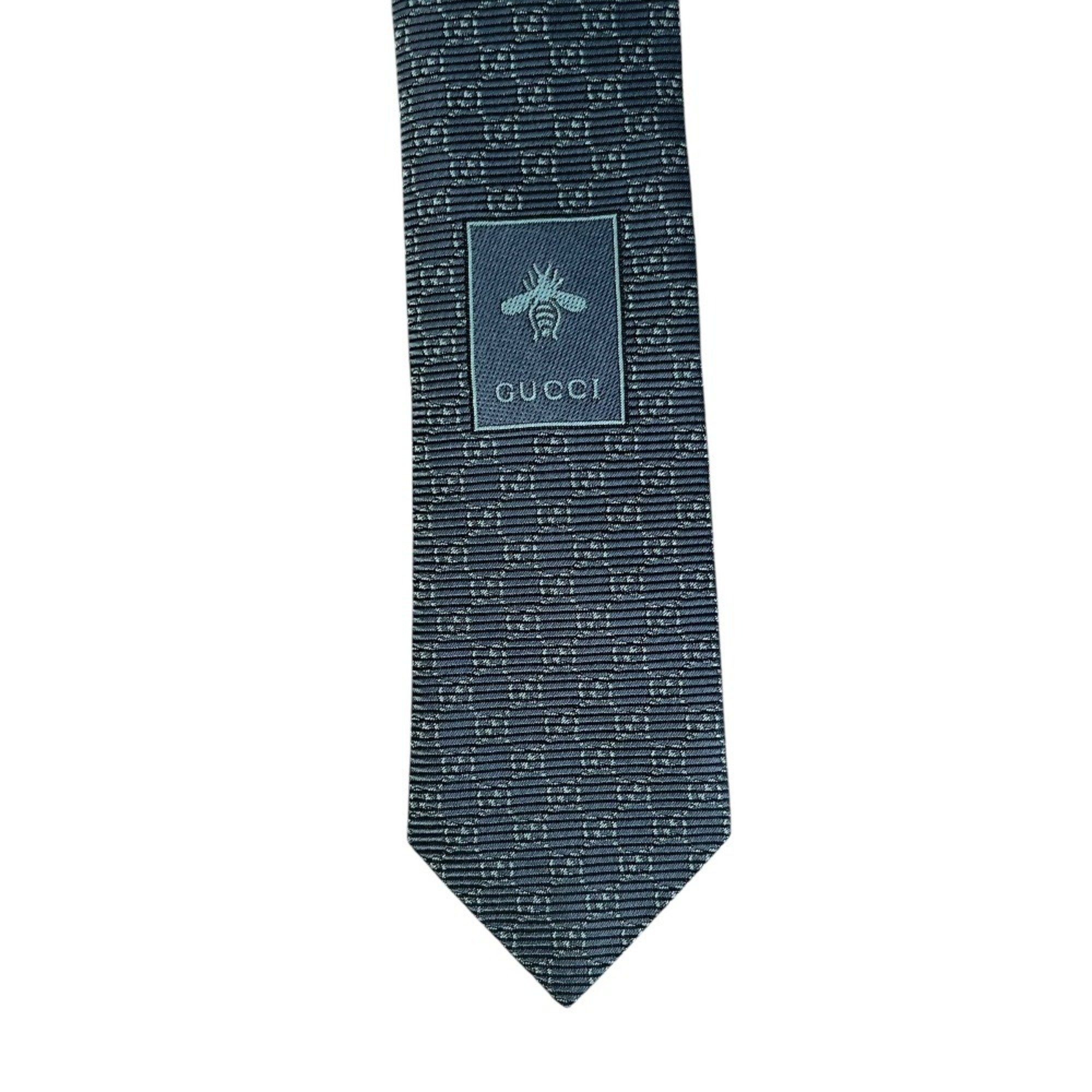 Gucci GUCCI Micro GG Pattern Necktie Regular Tie Blue x Green Men's Size ONE SIZE - 5 Thumbnail