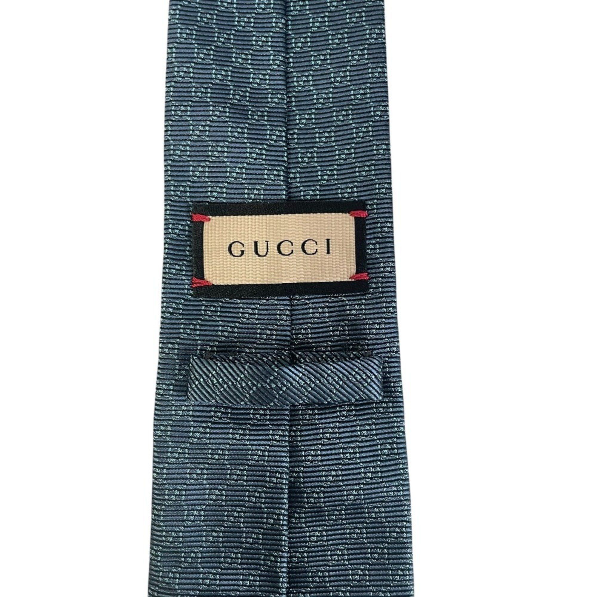 Gucci GUCCI Micro GG Pattern Necktie Regular Tie Blue x Green Men's Size ONE SIZE - 4 Thumbnail