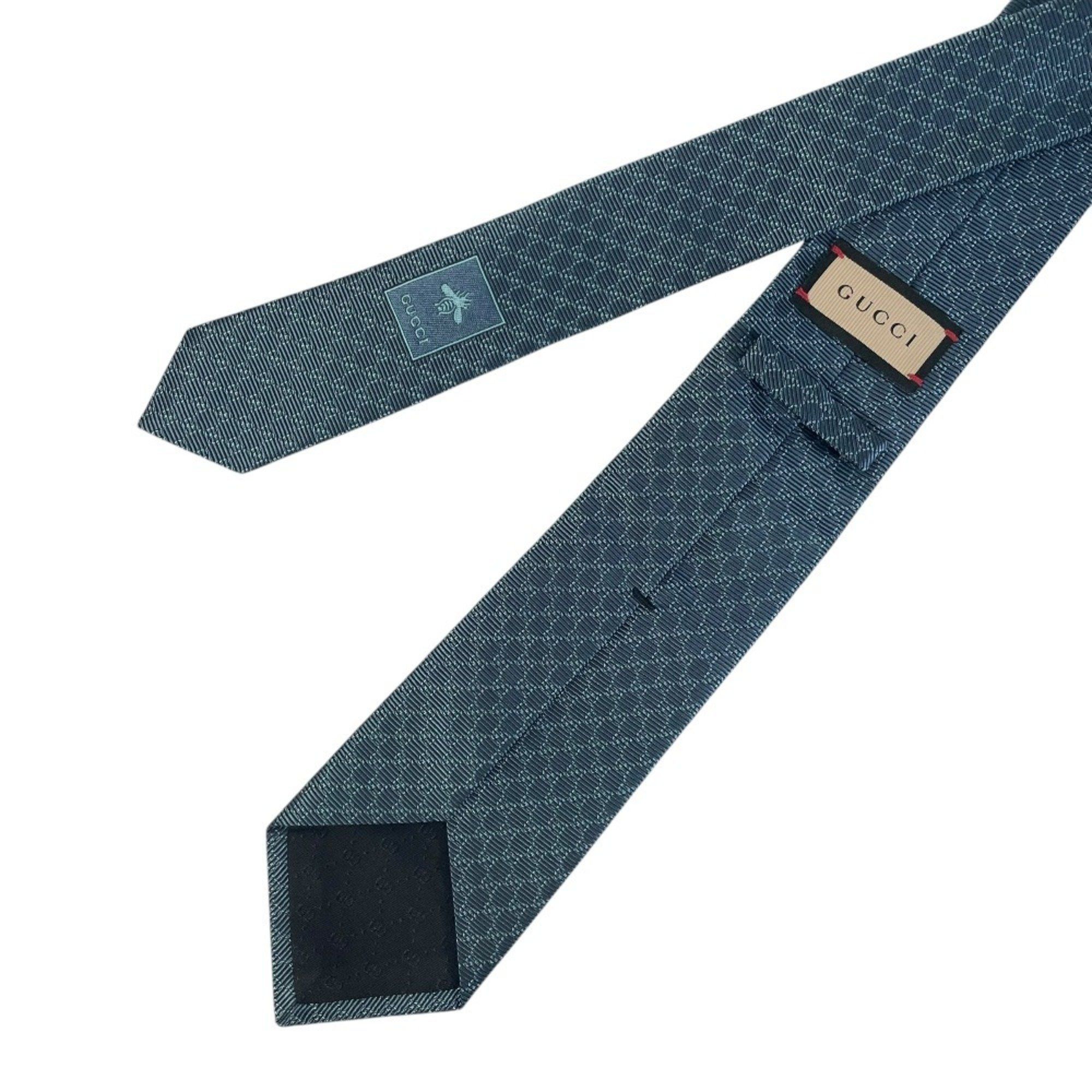 Gucci GUCCI Micro GG Pattern Necktie Regular Tie Blue x Green Men's Size ONE SIZE - 6 Thumbnail