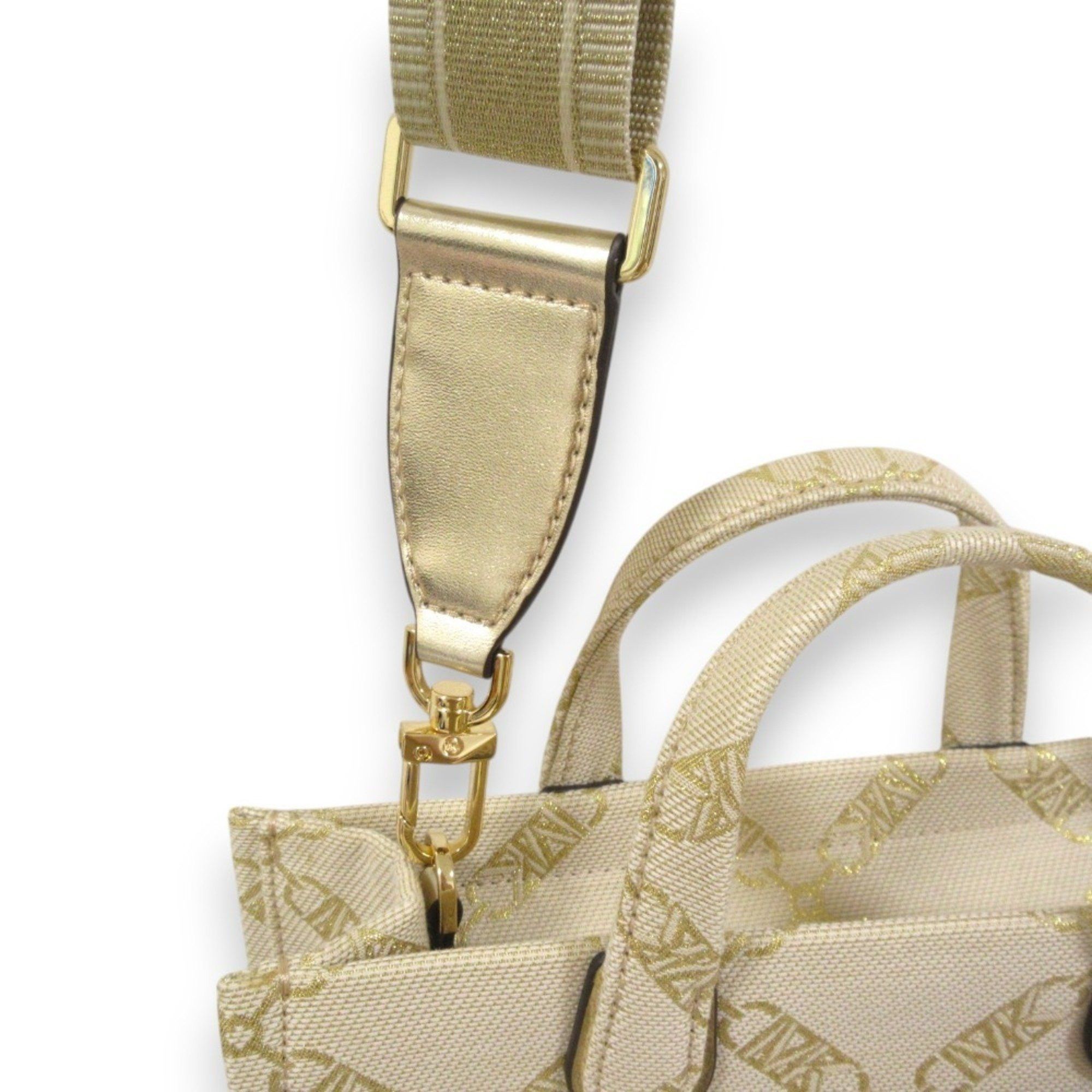 Michael Kors MICHAEL KORS GIGI EW Metallic Empire Logo Jacquard Small 2WAY Handbag Shoulder Bag for Women Size ONE SIZE - 11 Thumbnail