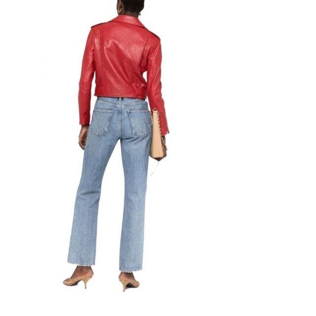 Saint Laurent Paris $7K VALUE Motorcycle Jacket in red Size XS / US 0-2 / IT 36-38 - 3 Thumbnail