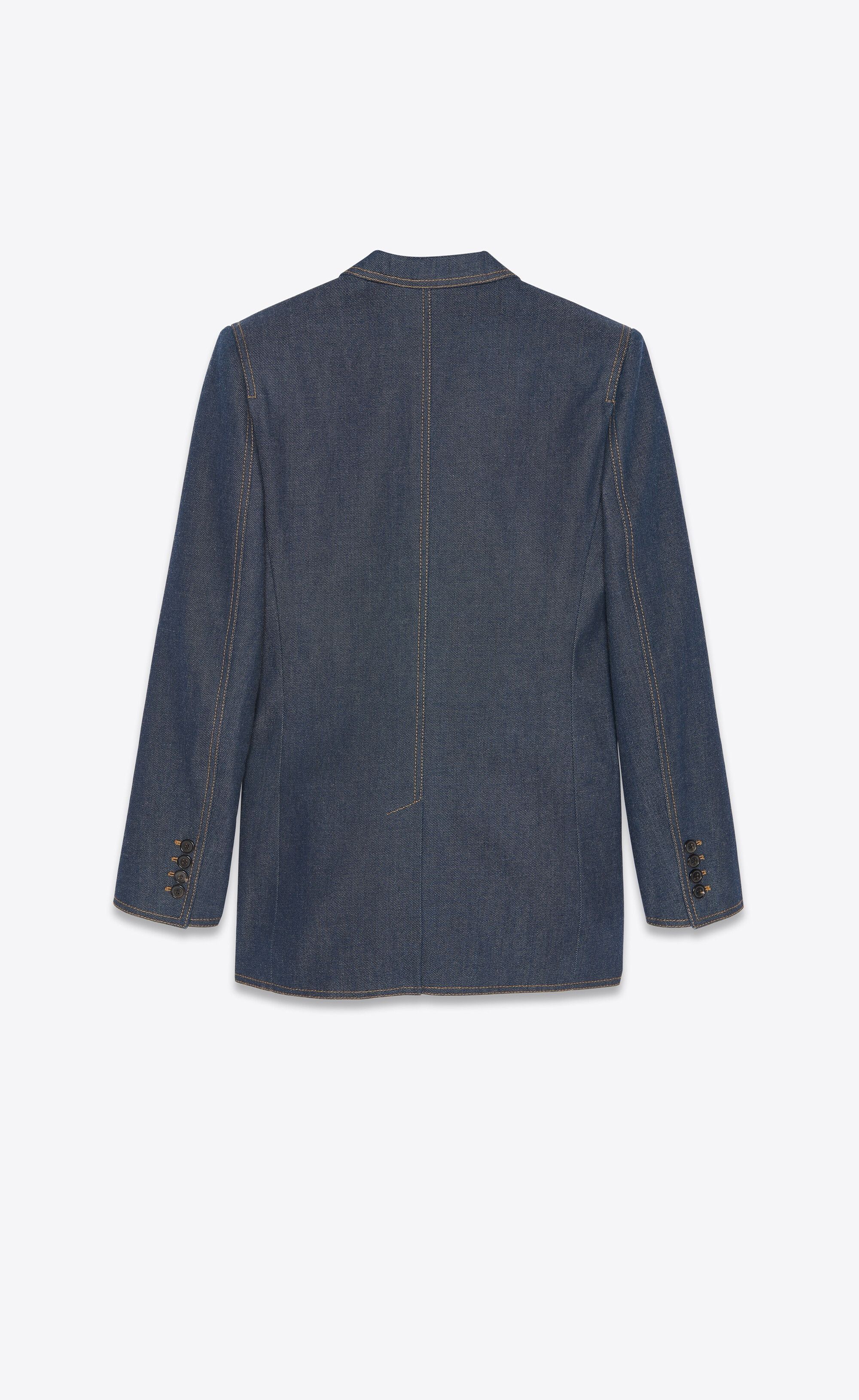 Saint Laurent Paris $3.5K VALUE single-breasted jacket in denim Size M / US 6-8 / IT 42-44 - 2 Thumbnail