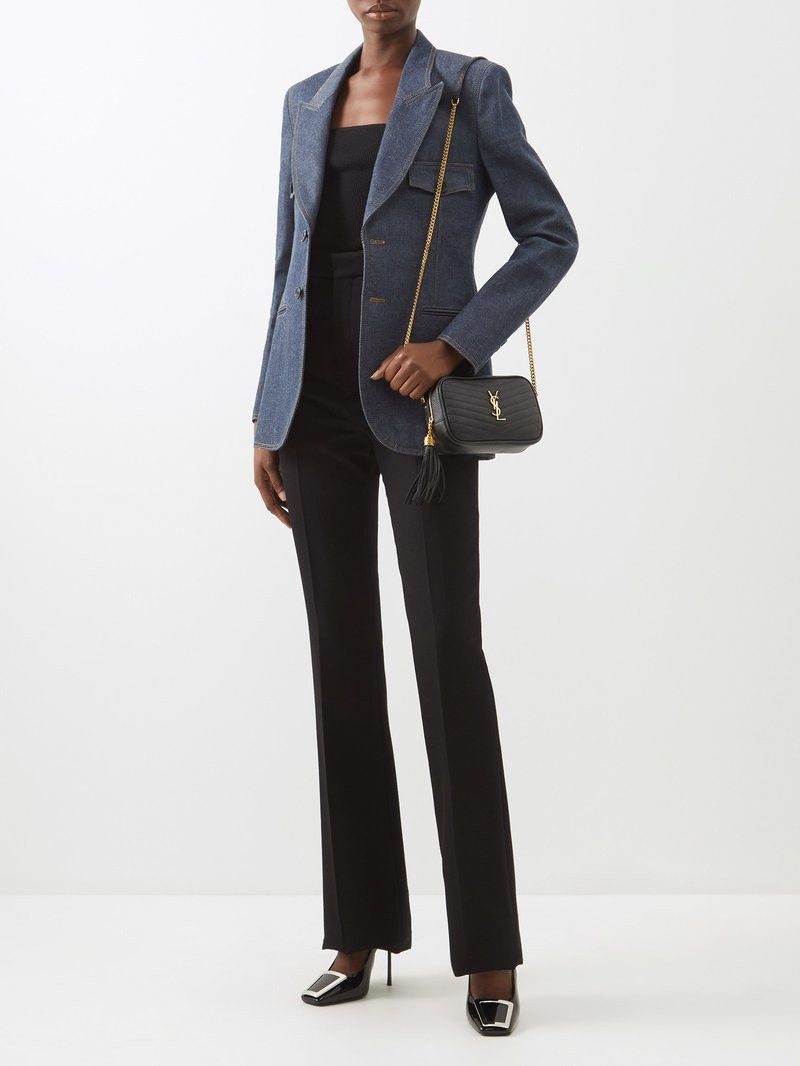 Saint Laurent Paris $3.5K VALUE single-breasted jacket in denim Size S / US 4 / IT 40 - 3 Thumbnail