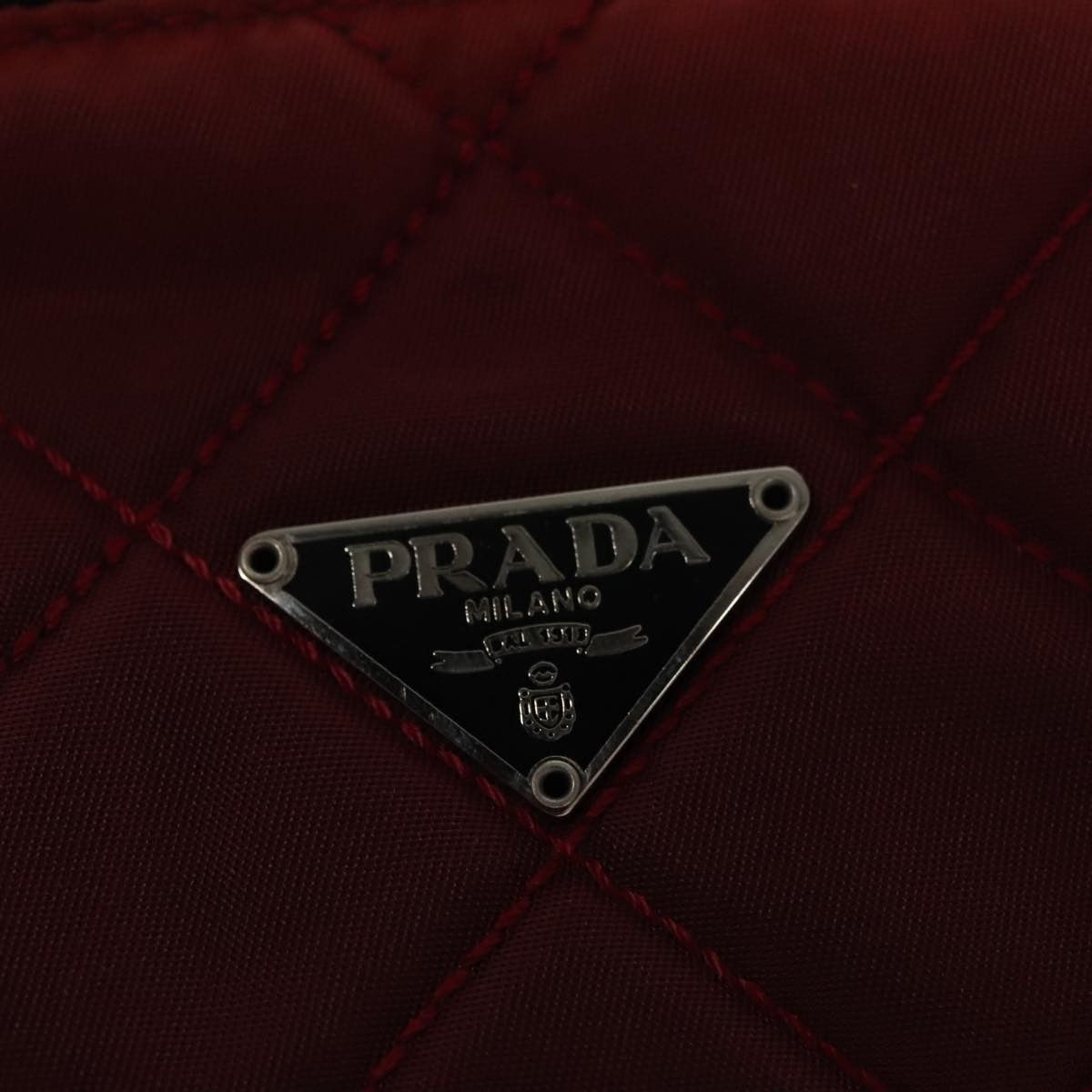 Prada Matelassé Burgundy Synthetic Clutch Bag (Pre-Owned) Size ONE SIZE - 12 Thumbnail