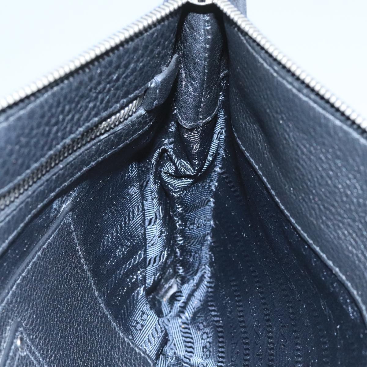 Prada Triangle Logo Black Leather Clutch Bag (Pre-Owned) Size ONE SIZE - 18 Thumbnail
